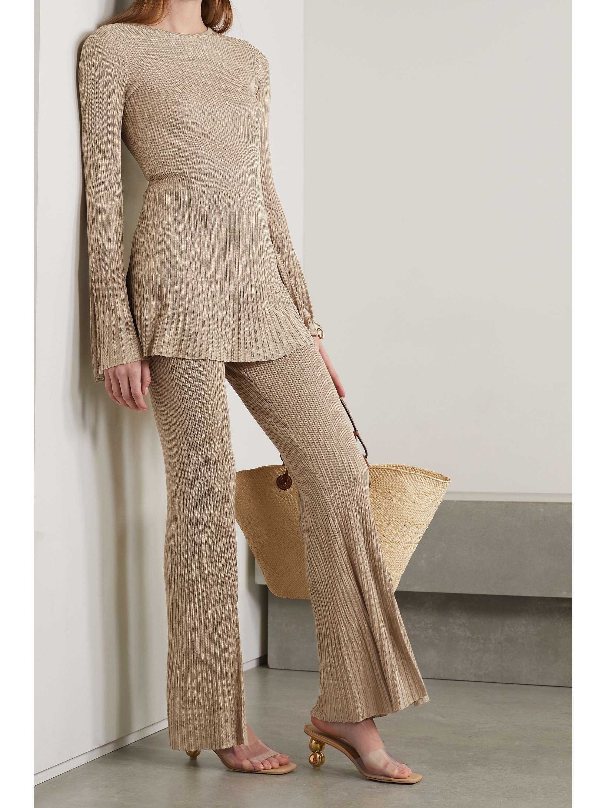 CULT GAIA Dalia ribbed-knit flared pants