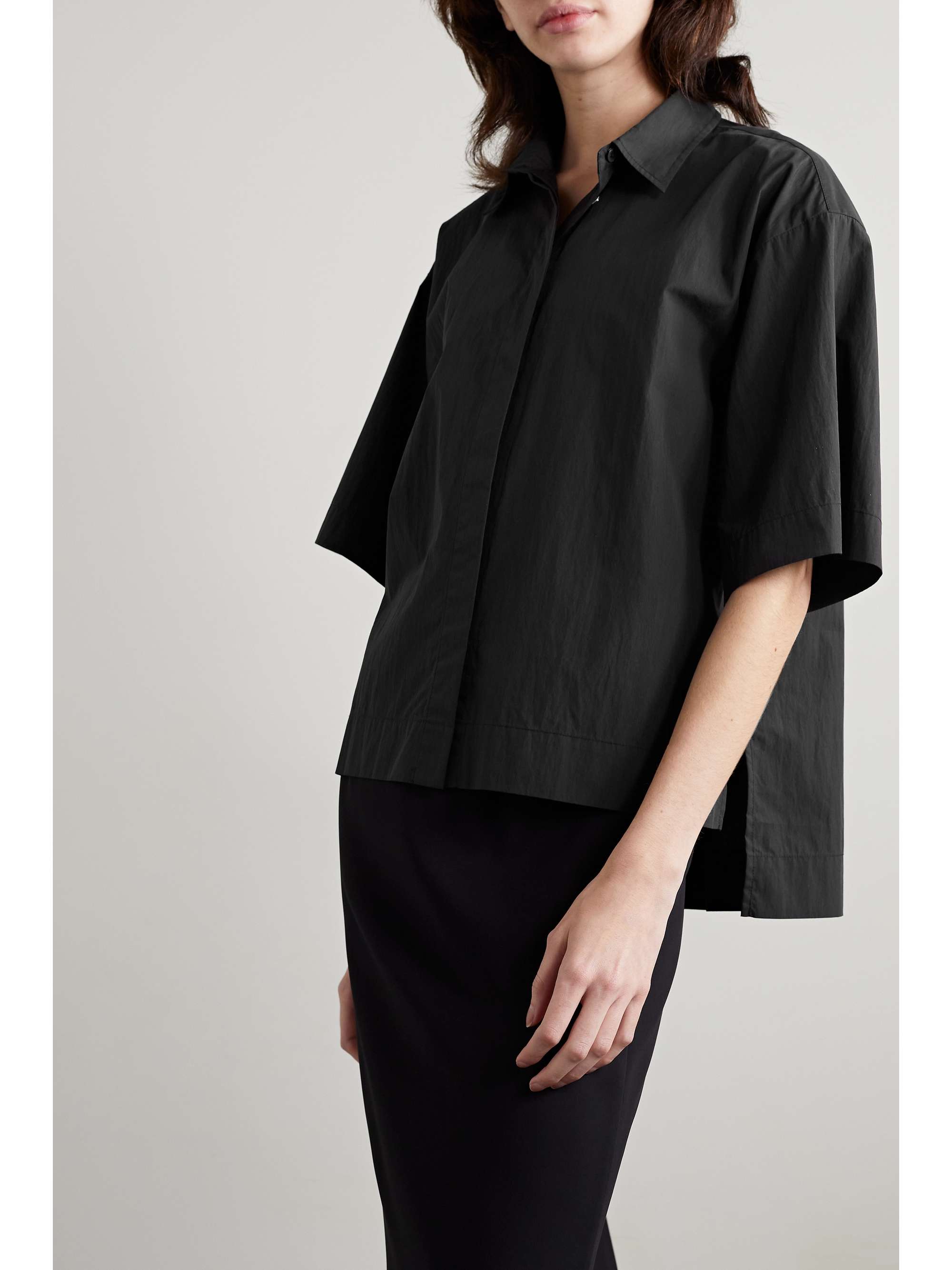 CO Cotton-blend poplin shirt