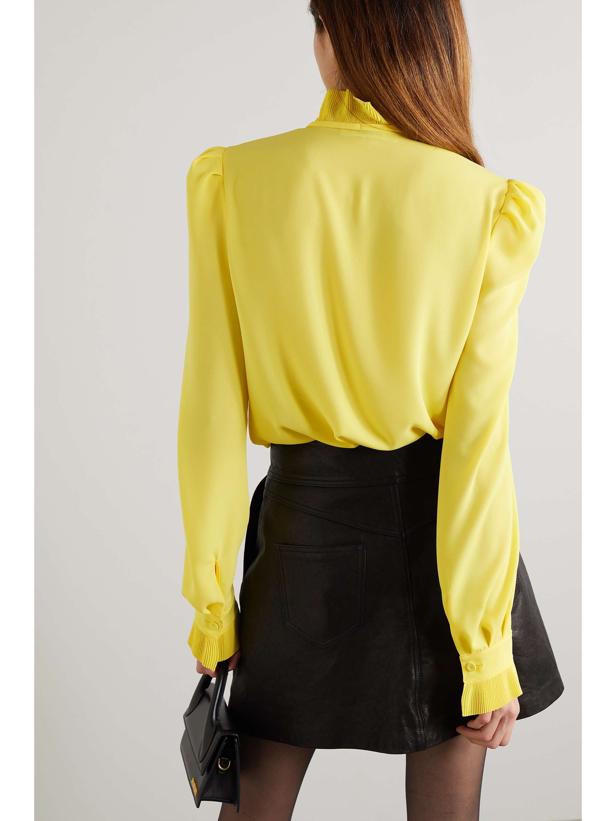 Pastel yellow Ruffled georgette blouse 