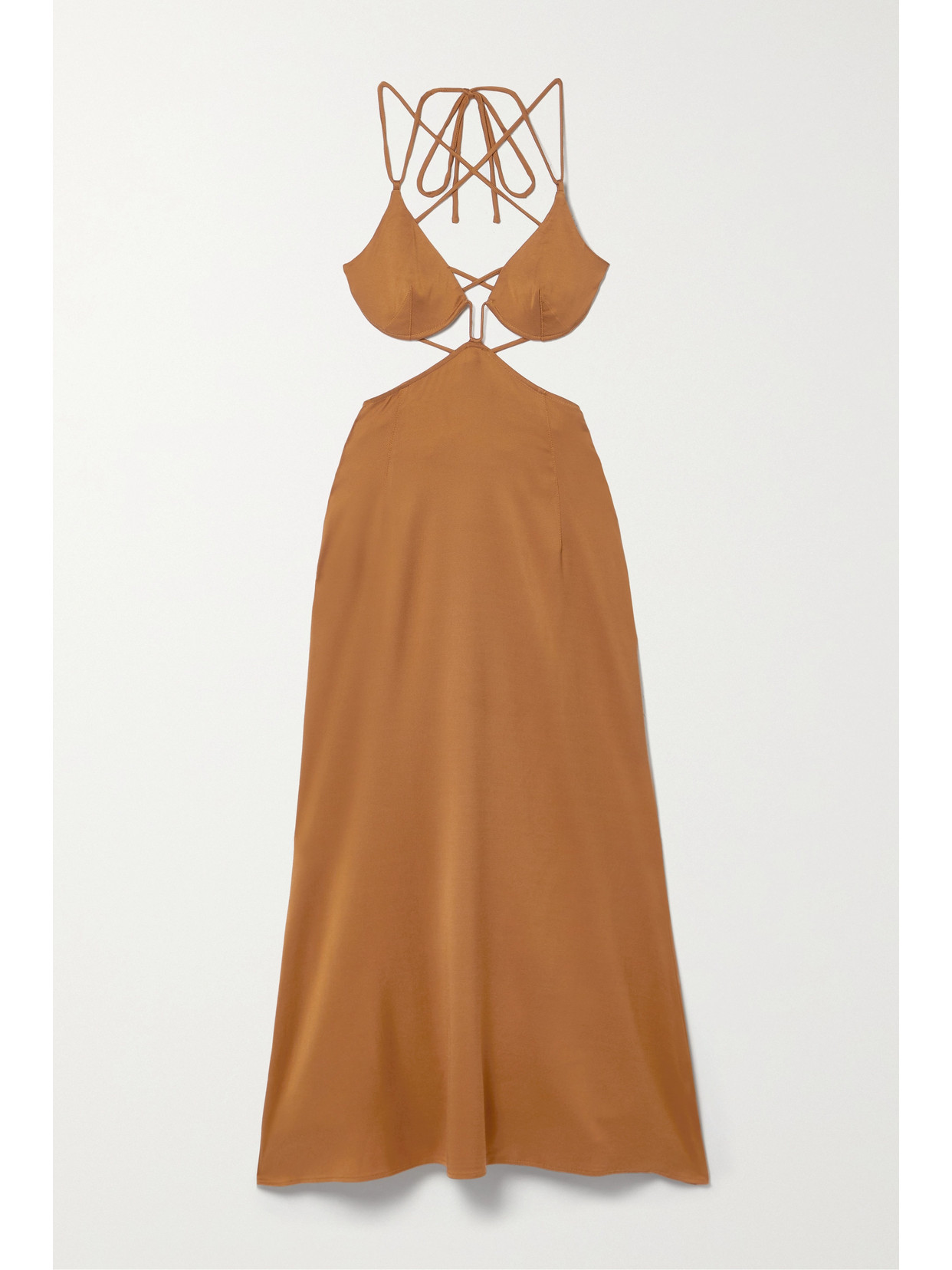 Cult Gaia Kisha Bustier Maxi Dress In Brown
