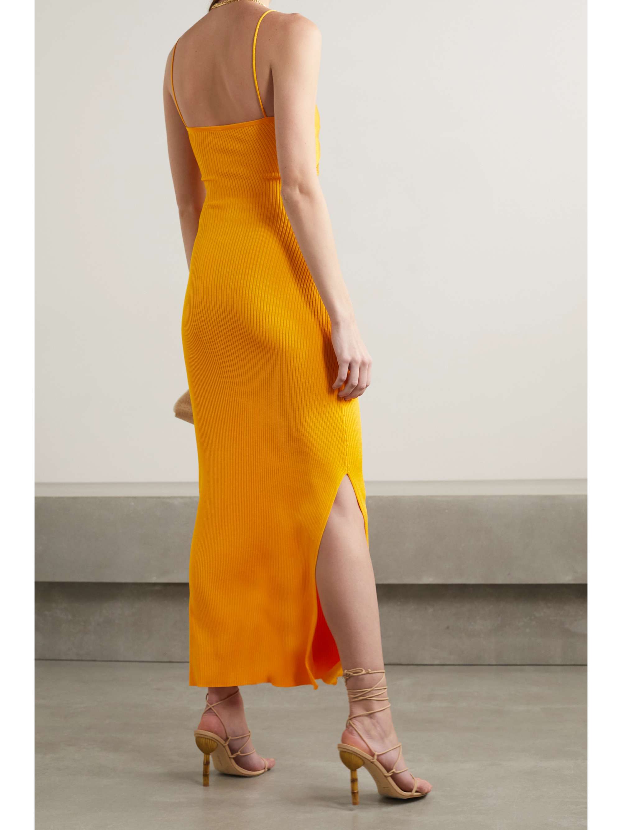 CULT GAIA Honey twist-front cutout ribbed-knit dress