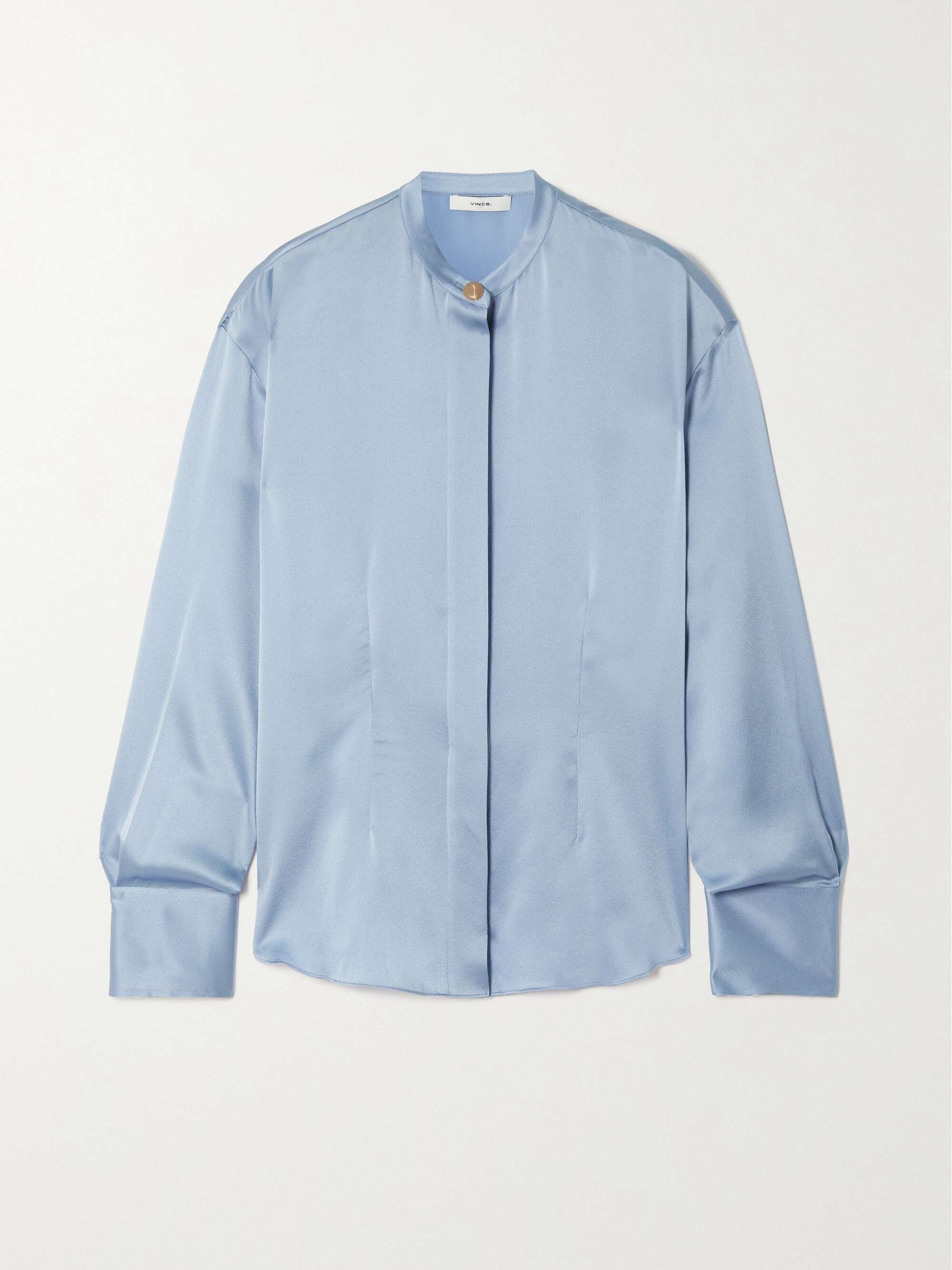 Blue Silk-satin blouse | VINCE | NET-A 