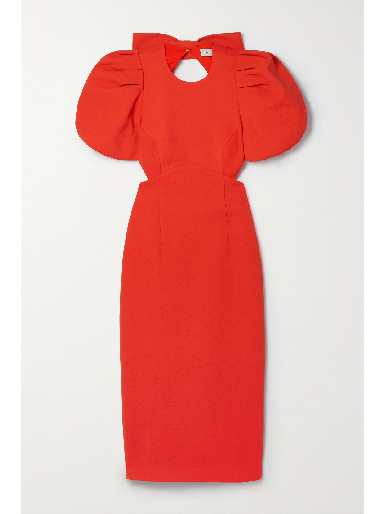 REBECCA VALLANCE ALLY OPEN-BACK CREPE MIDI DRESS
