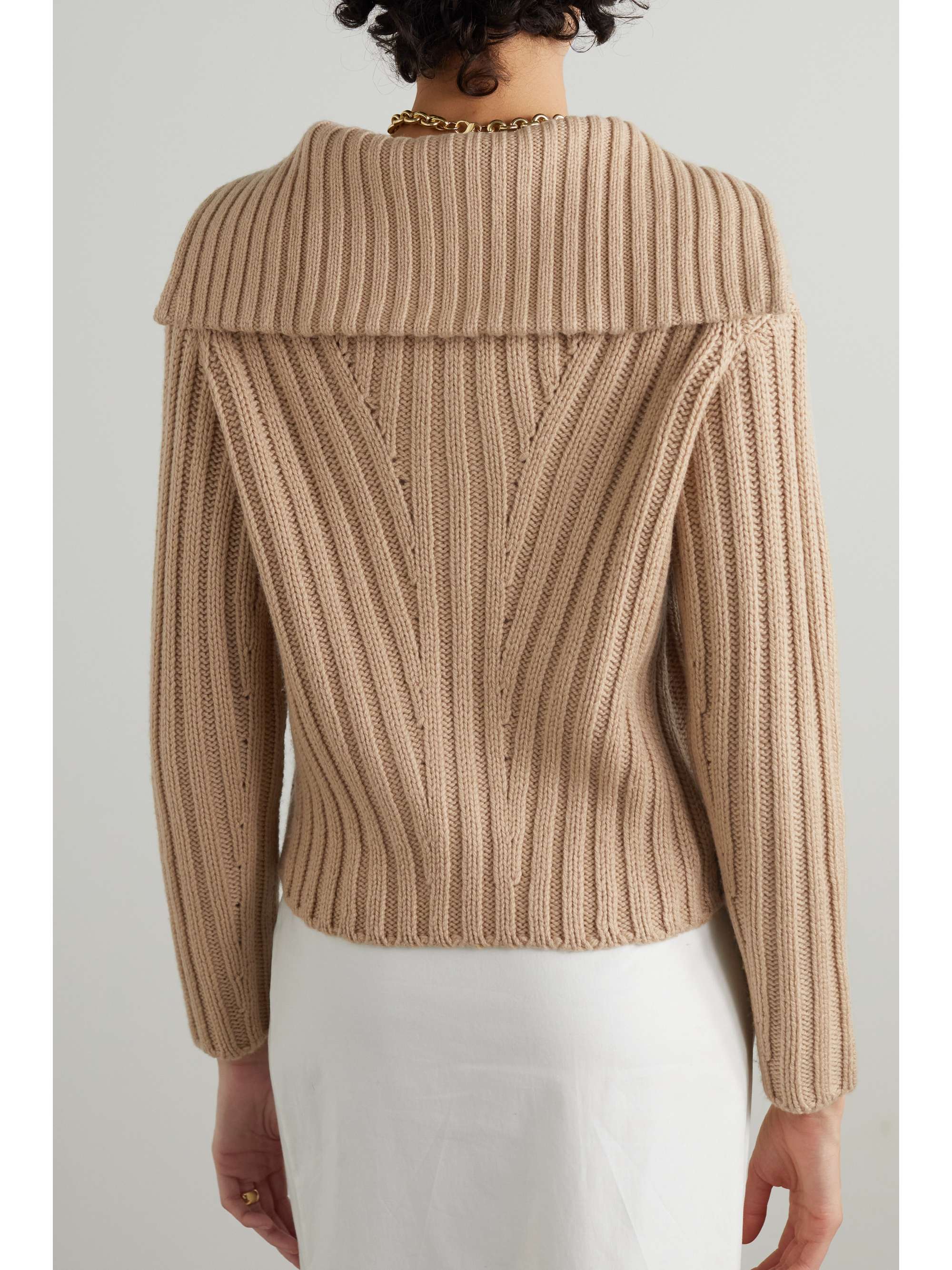 VINCE Ribbed wool and cashmere-blend cardigan
