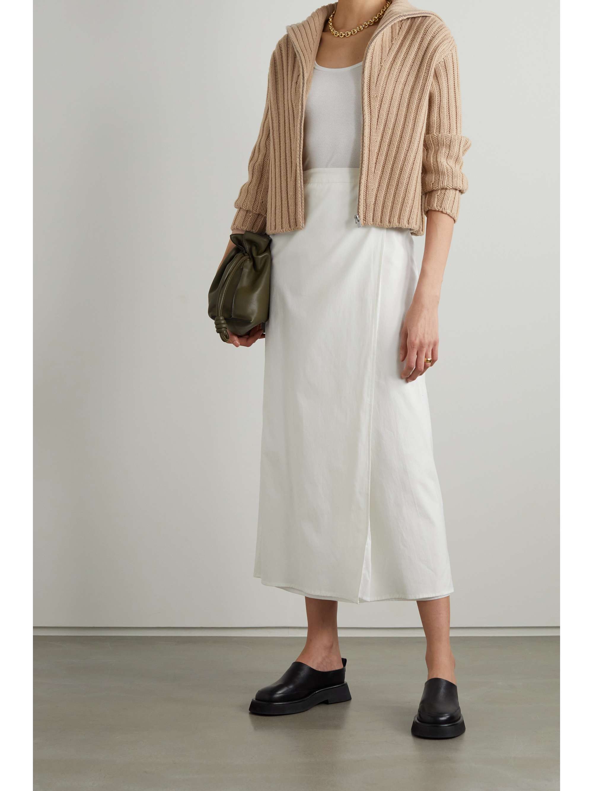 VINCE Ribbed wool and cashmere-blend cardigan