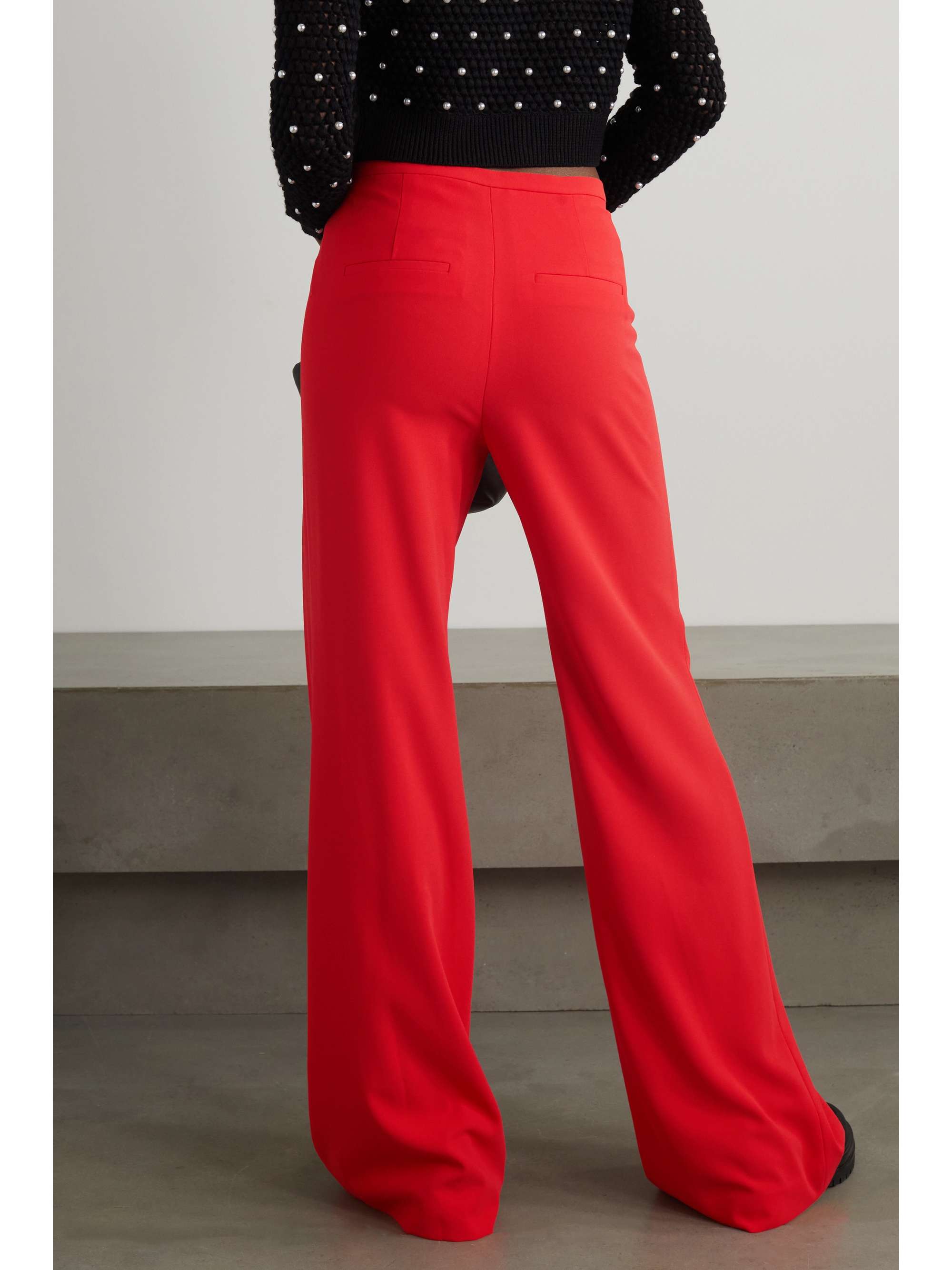 Red Dylan crepe straight-leg pants 
