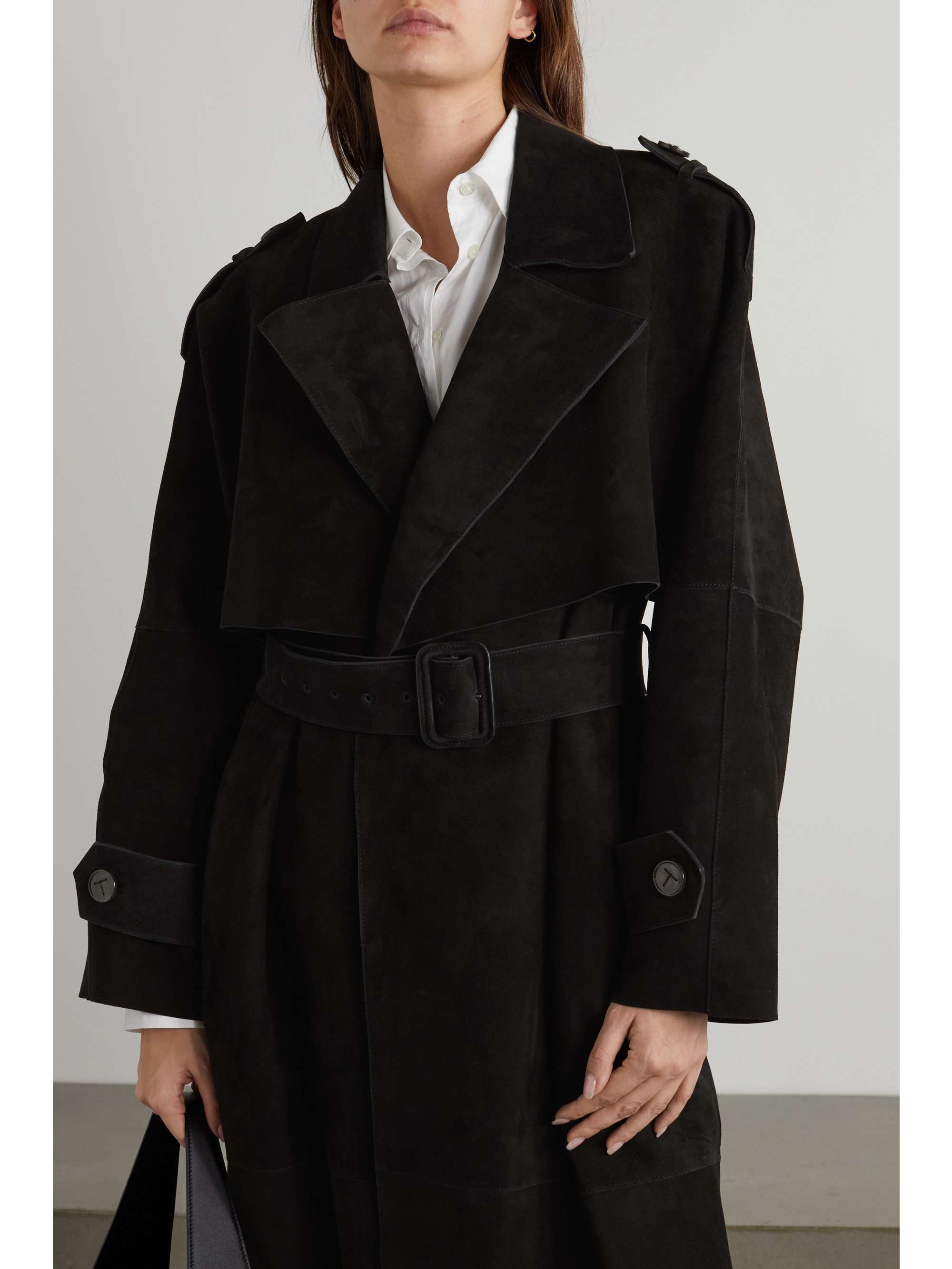TOTEME Belted suede trench coat