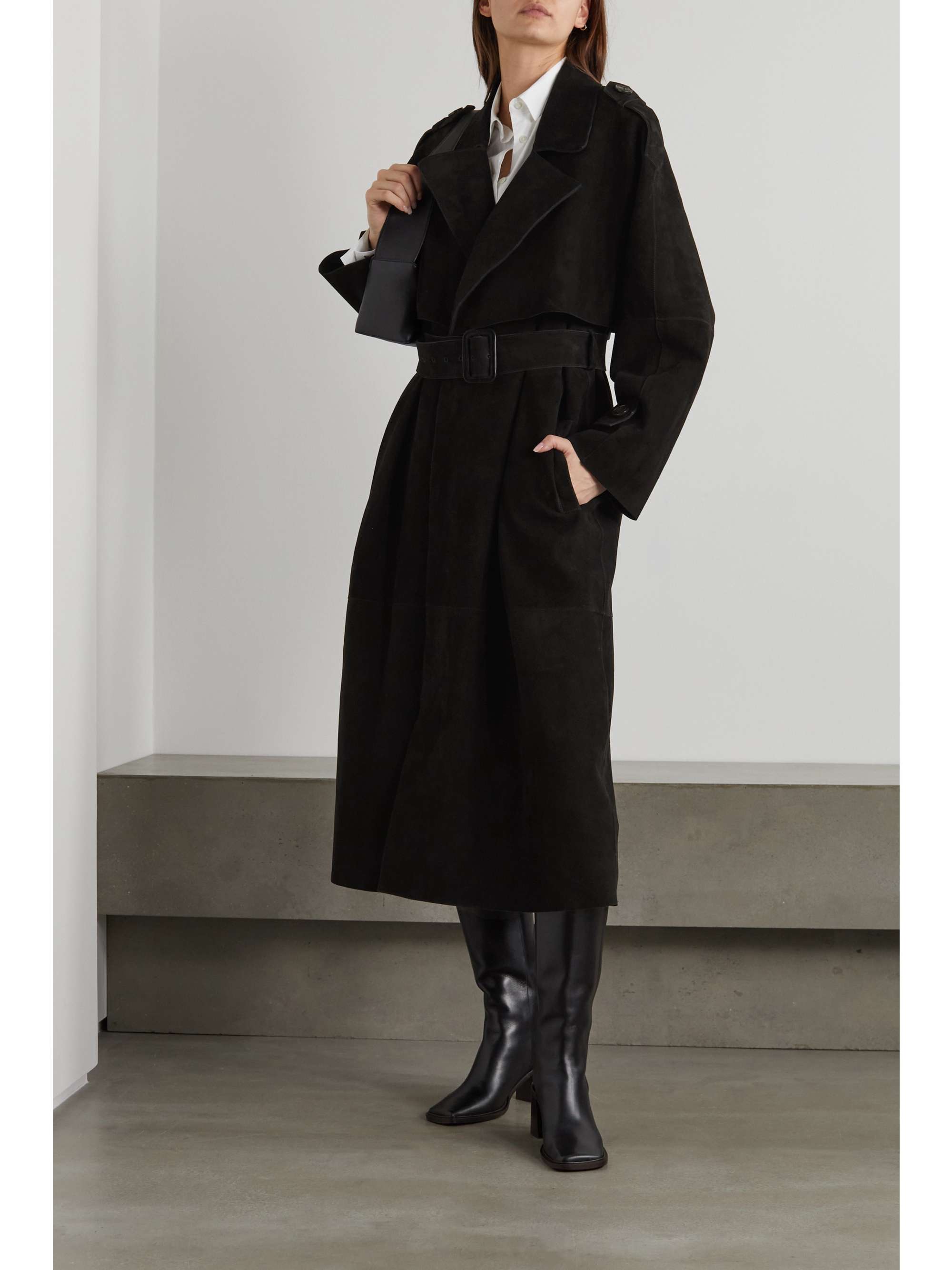 TOTEME Belted suede trench coat
