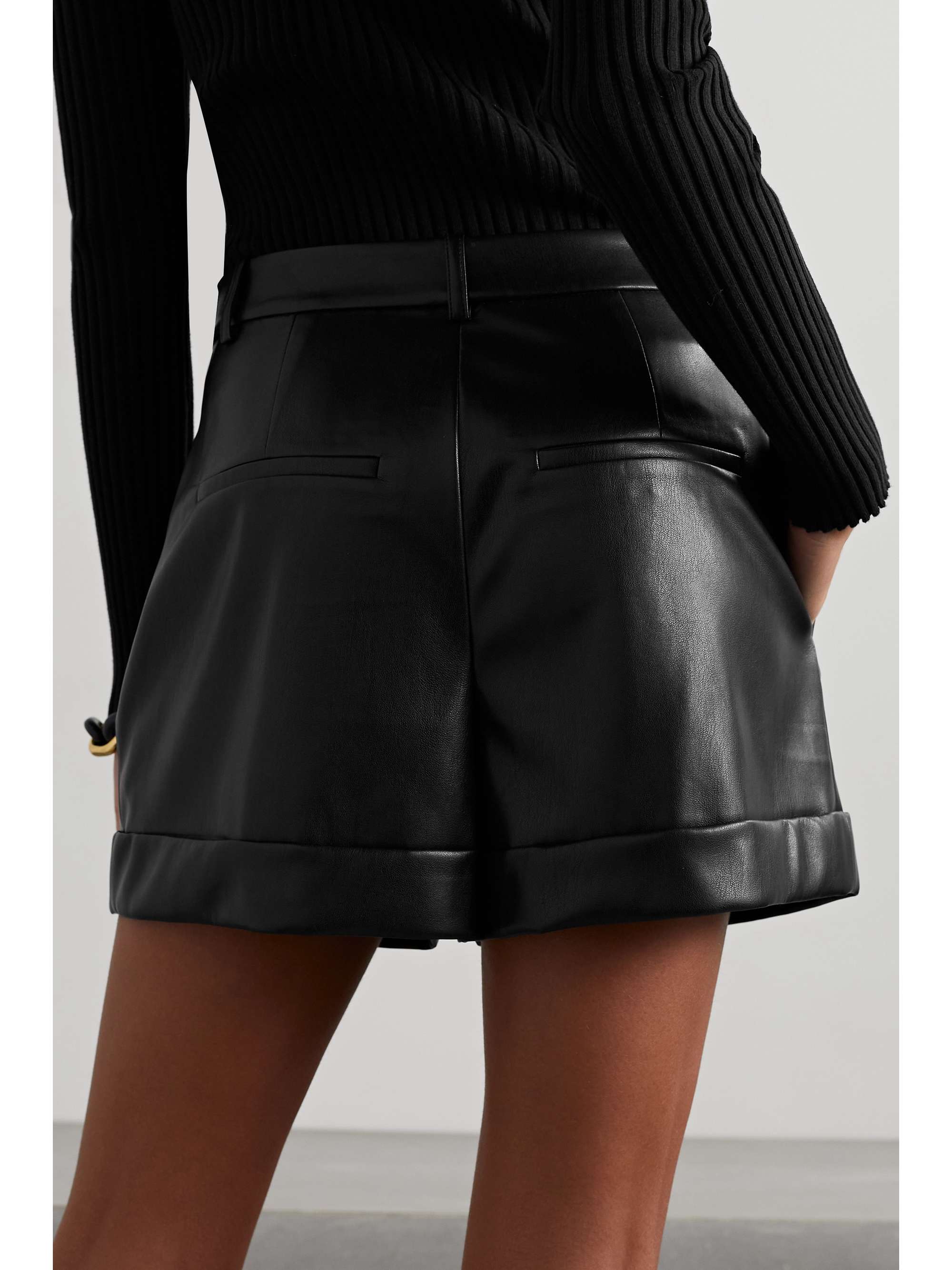 Black Conry pleated vegan leather 