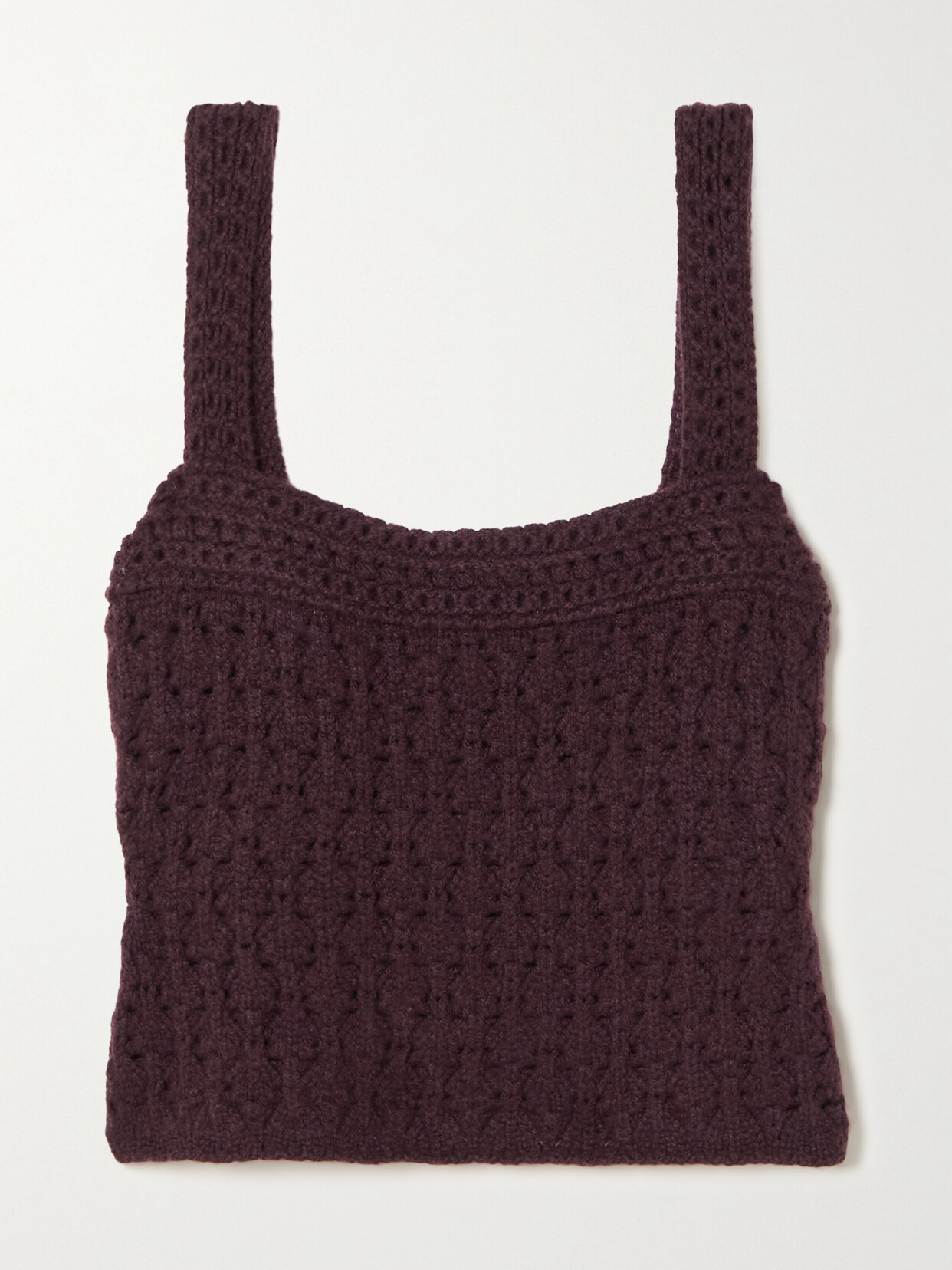 Vince Cropped Crochet-knit Wool And Cashmere-blend Camisole