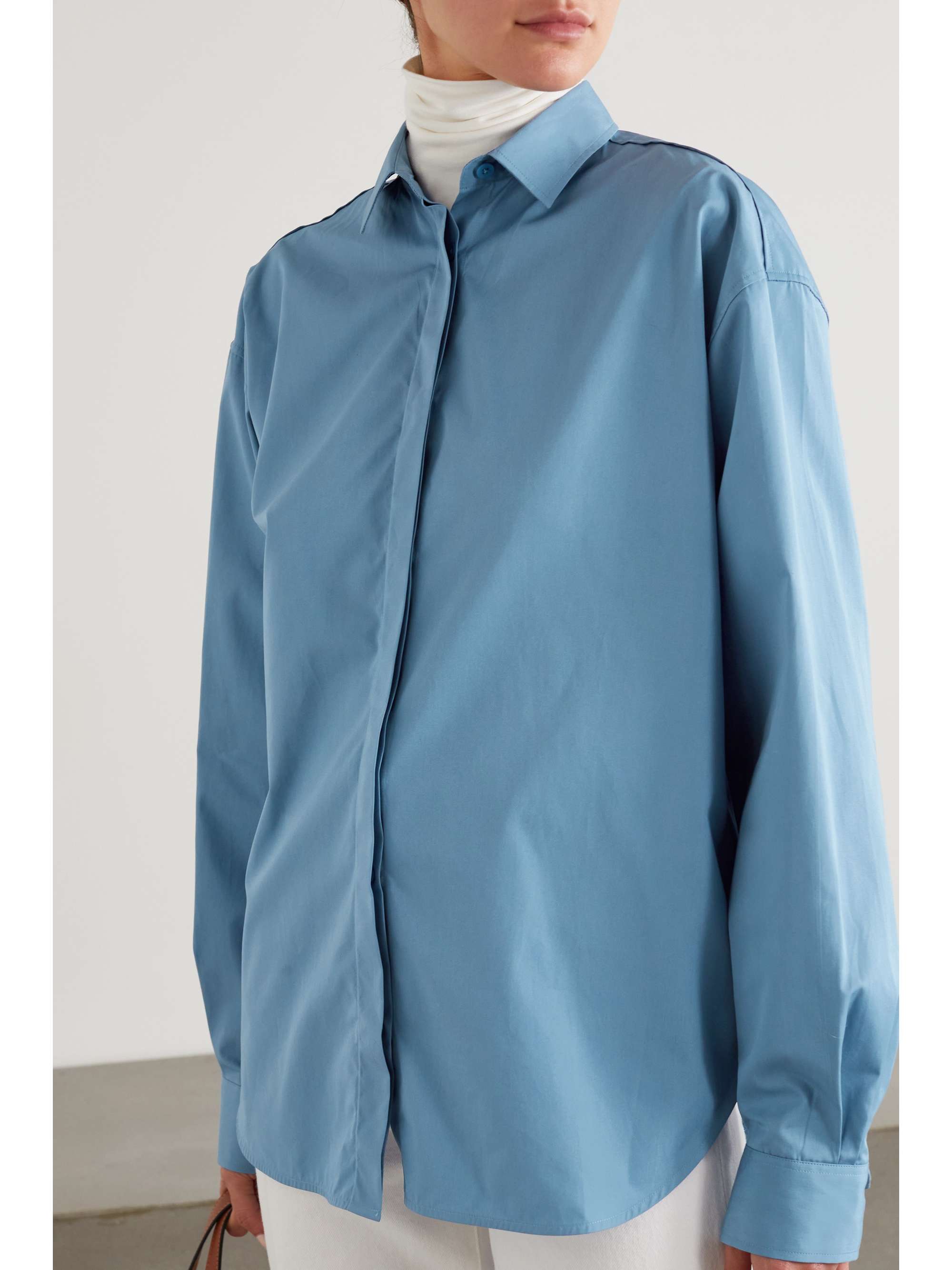 Blue Organic cotton-poplin shirt 