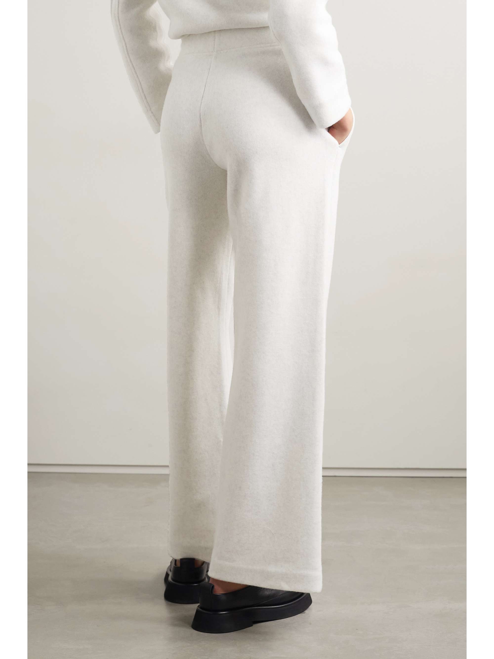 Light gray Cotton-blend fleece wide-leg 