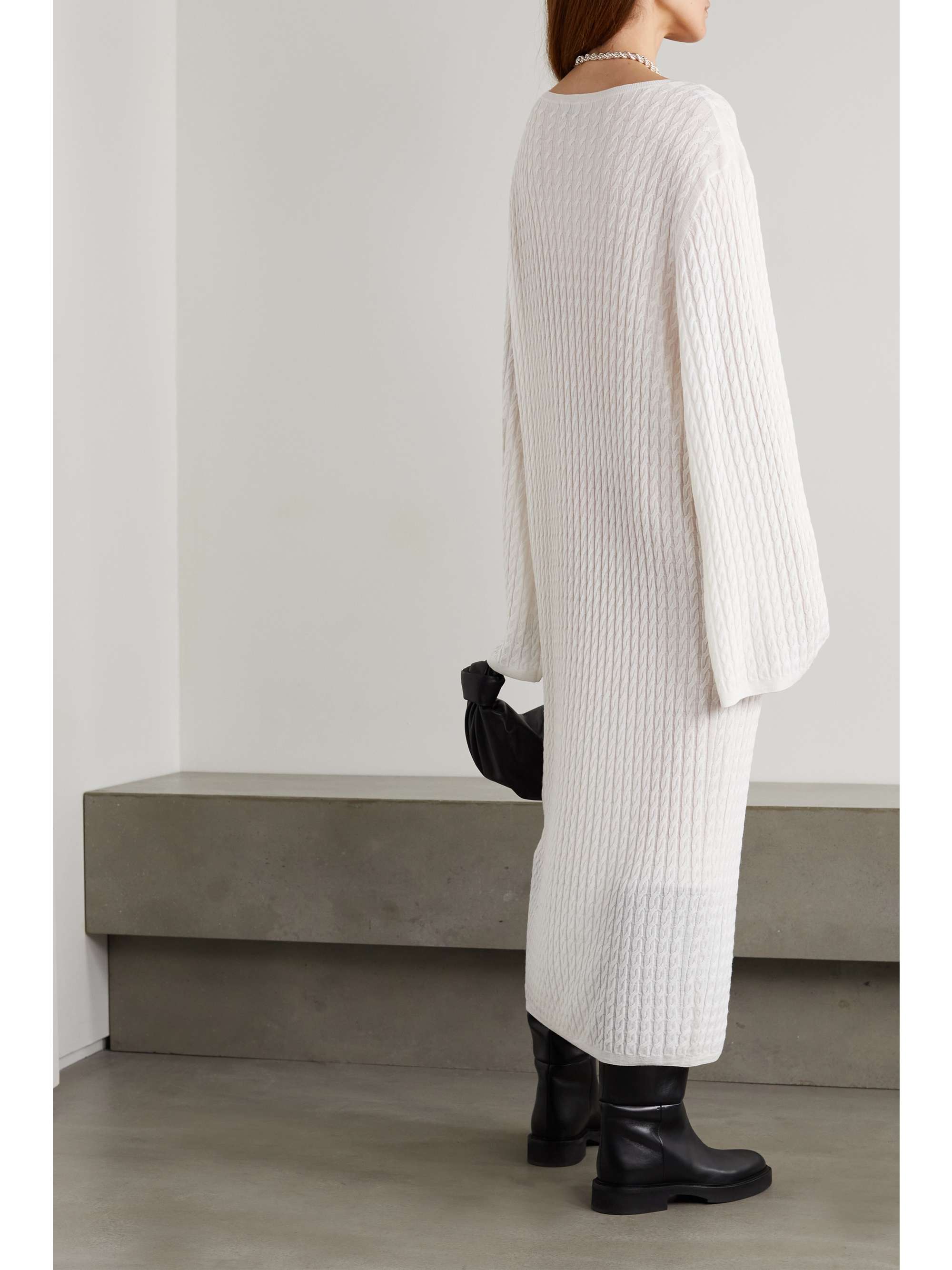 TOTEME Cableknit wool midi dress NETAPORTER