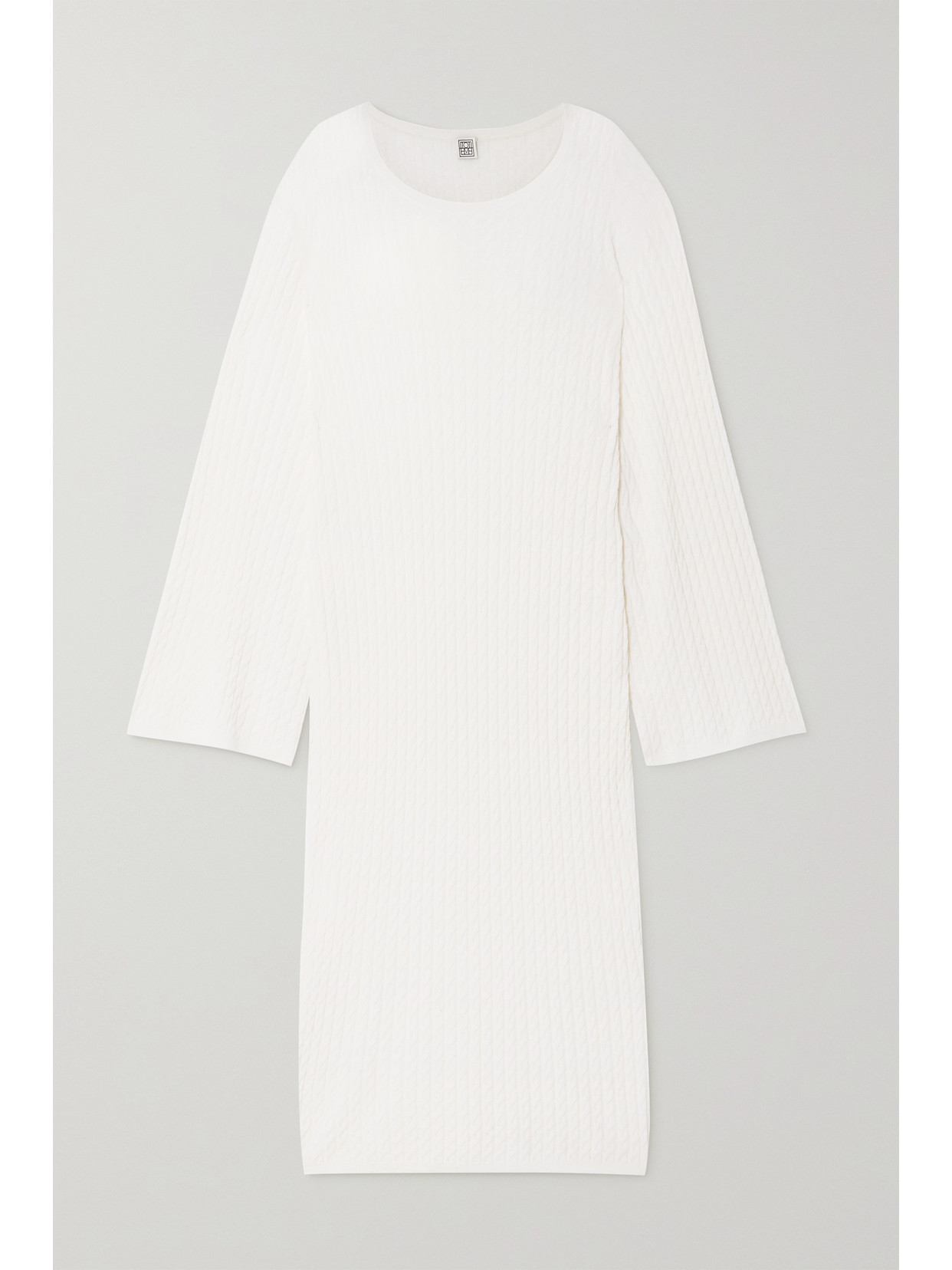 TOTEME - Cable-knit Wool Midi Dress - Off-white