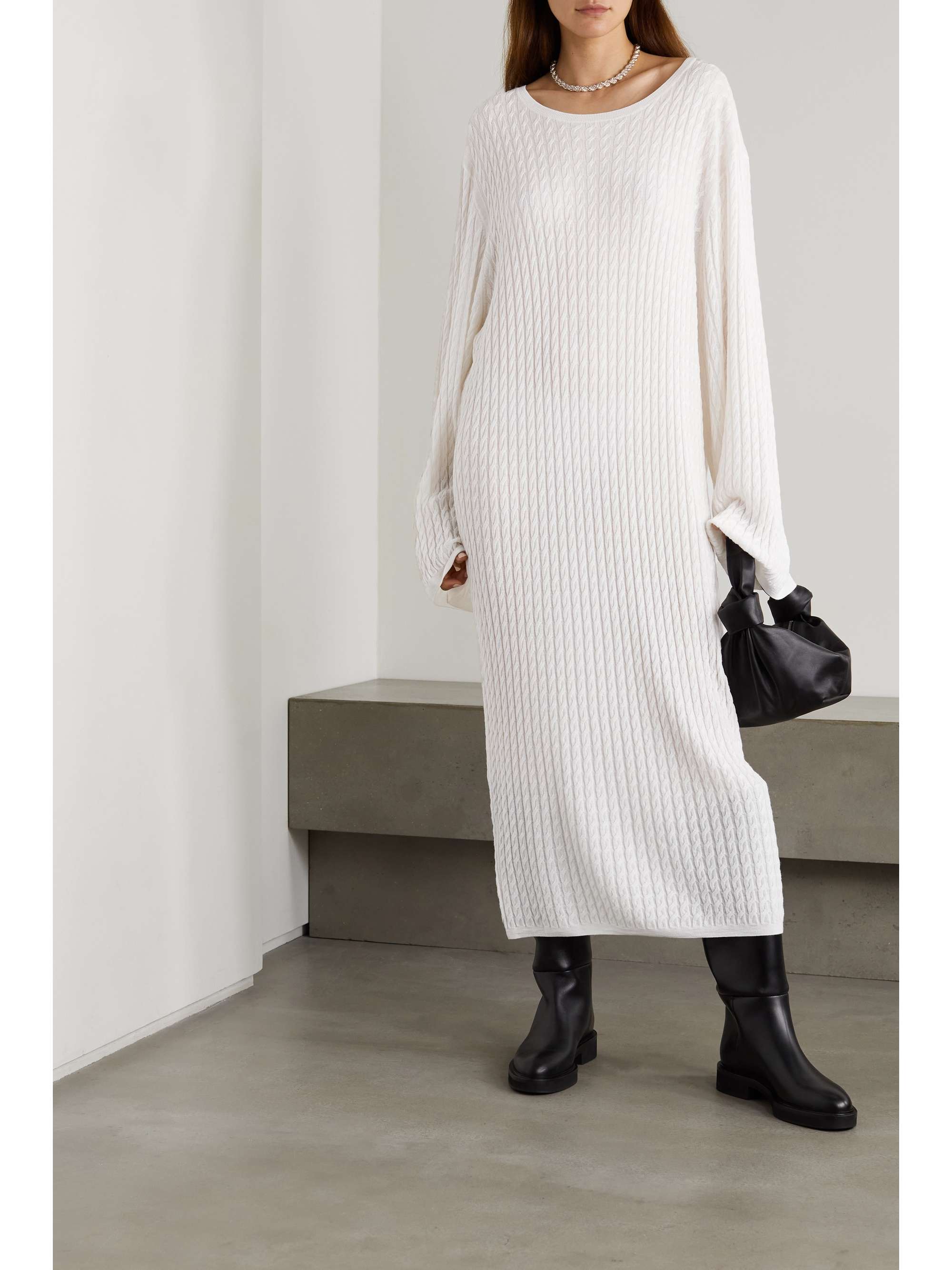 TOTEME Cableknit wool midi dress NETAPORTER