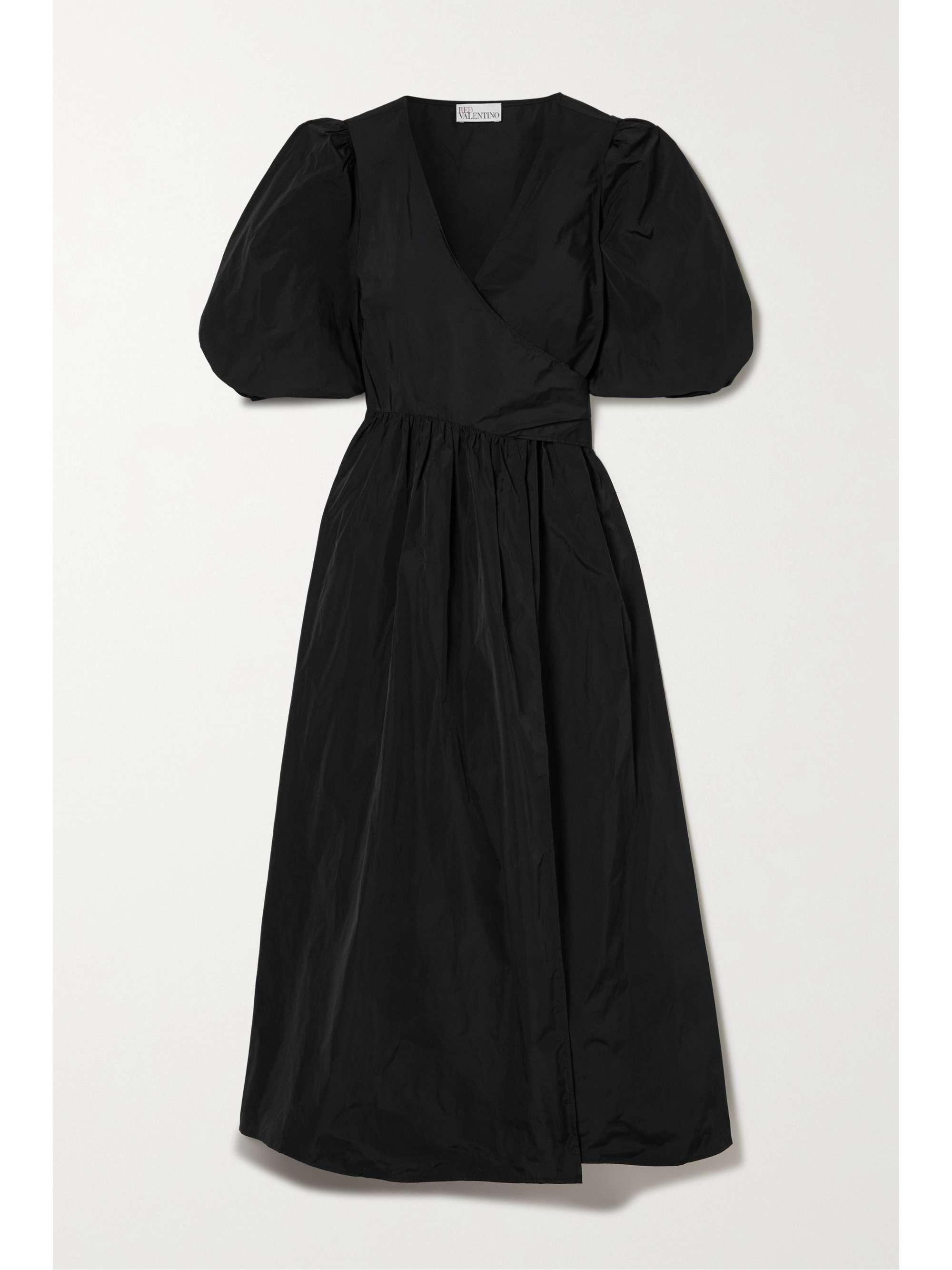 Black Abito taffeta wrap maxi dress 