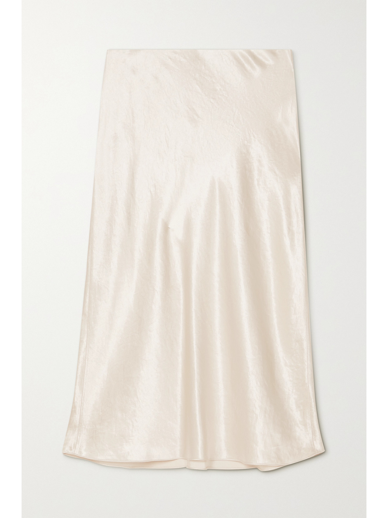 VINCE WASHED-SATIN MIDI SKIRT