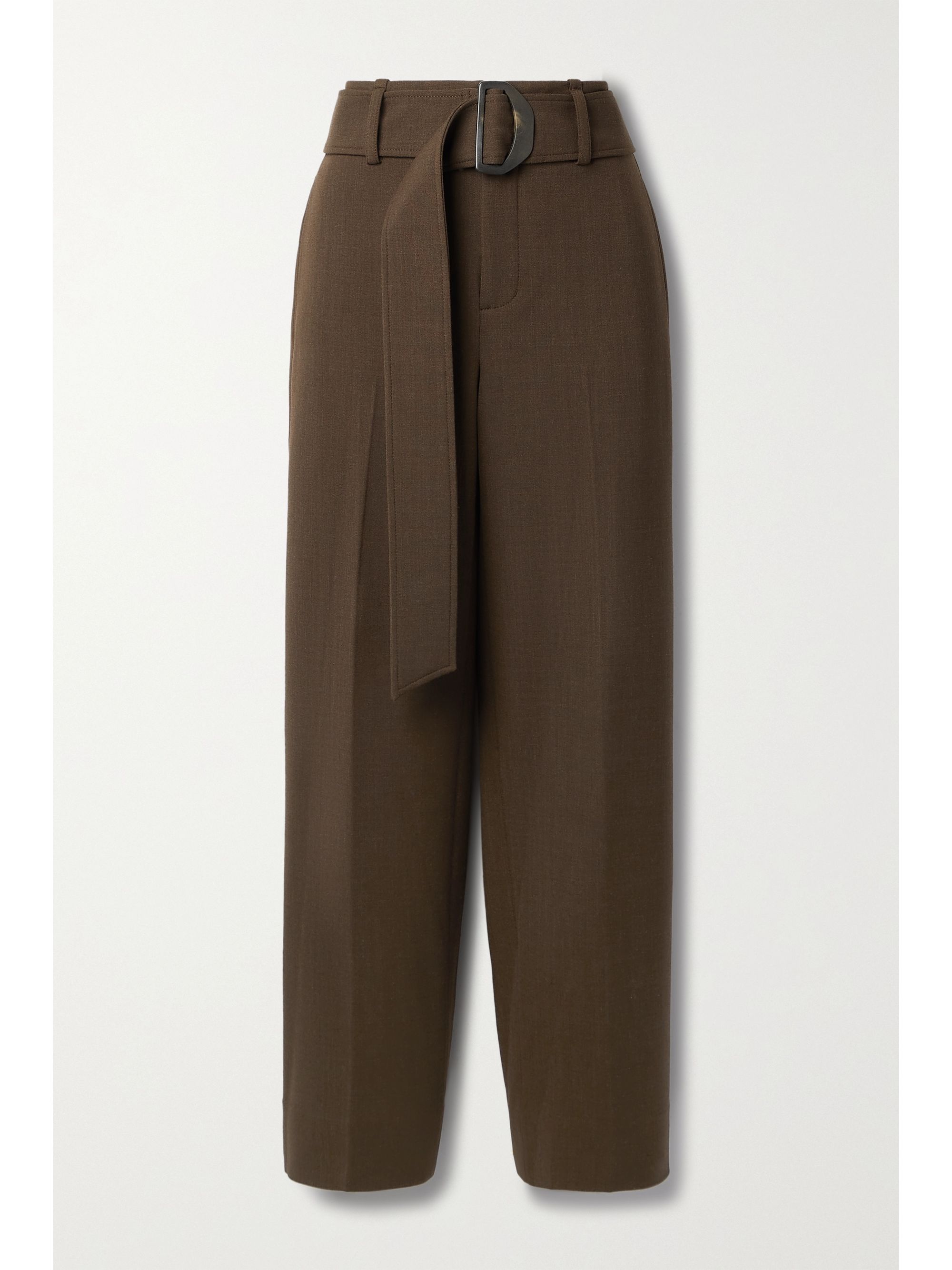 VINCE Belted wool-blend wide-leg pants