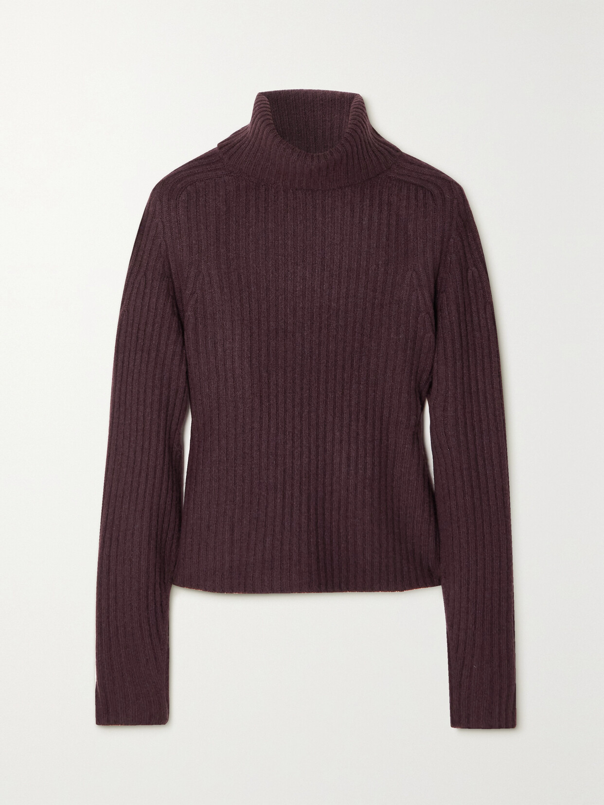 VINCE OPEN-BACK RIBBED CASHMERE TURTLENECK SWEATER