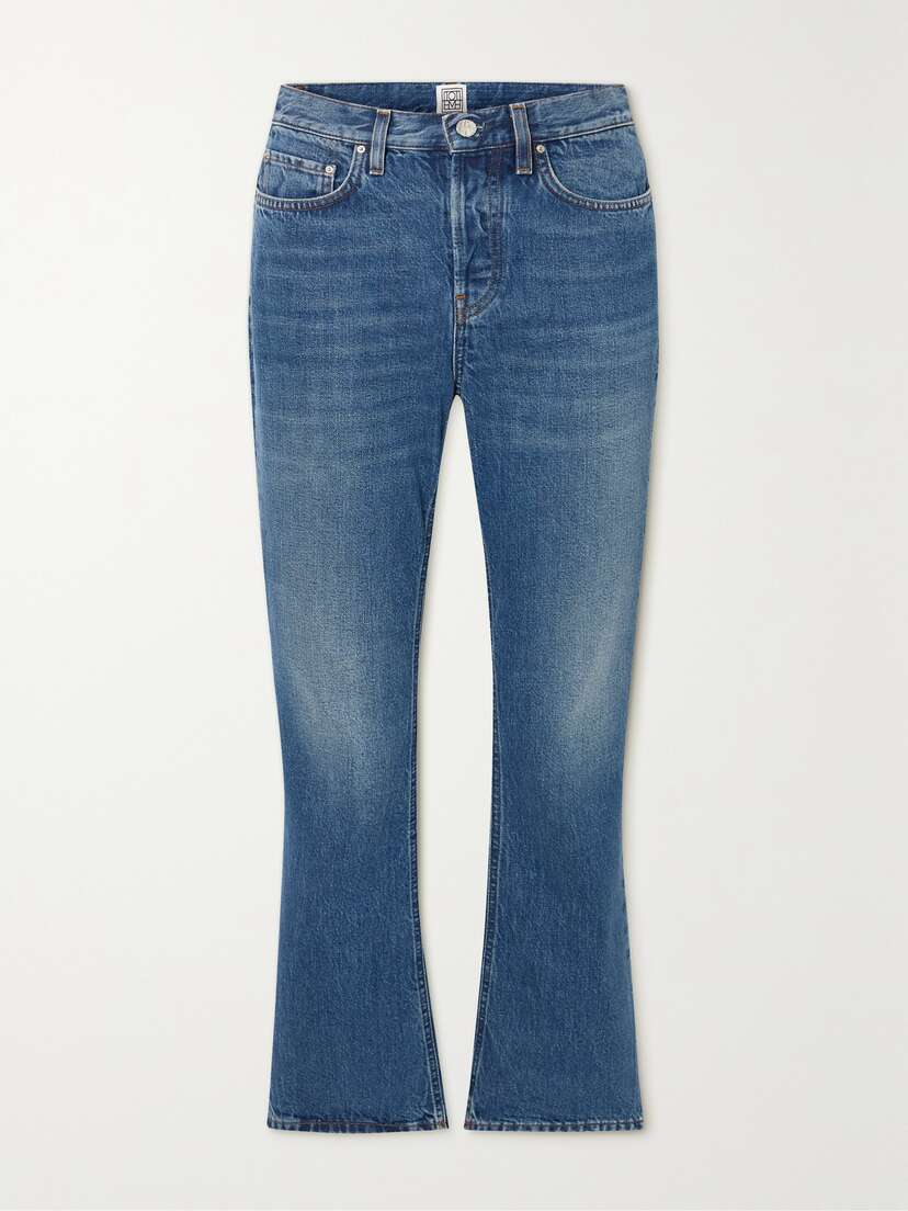 TOTEME Cropped High-rise Flared Organic Jeans