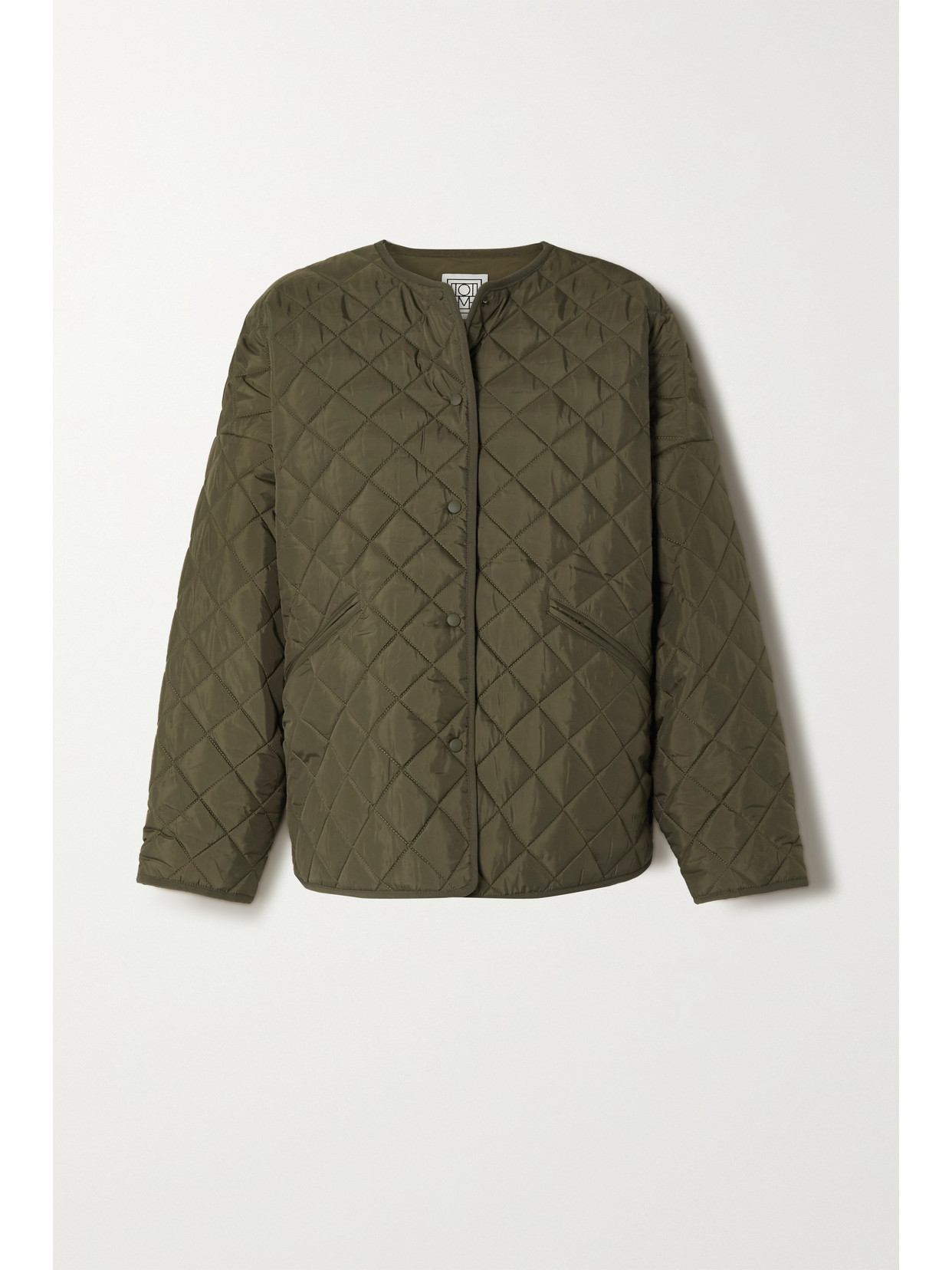 Totême Quilted Padded Recycled Shell Jacket In Green