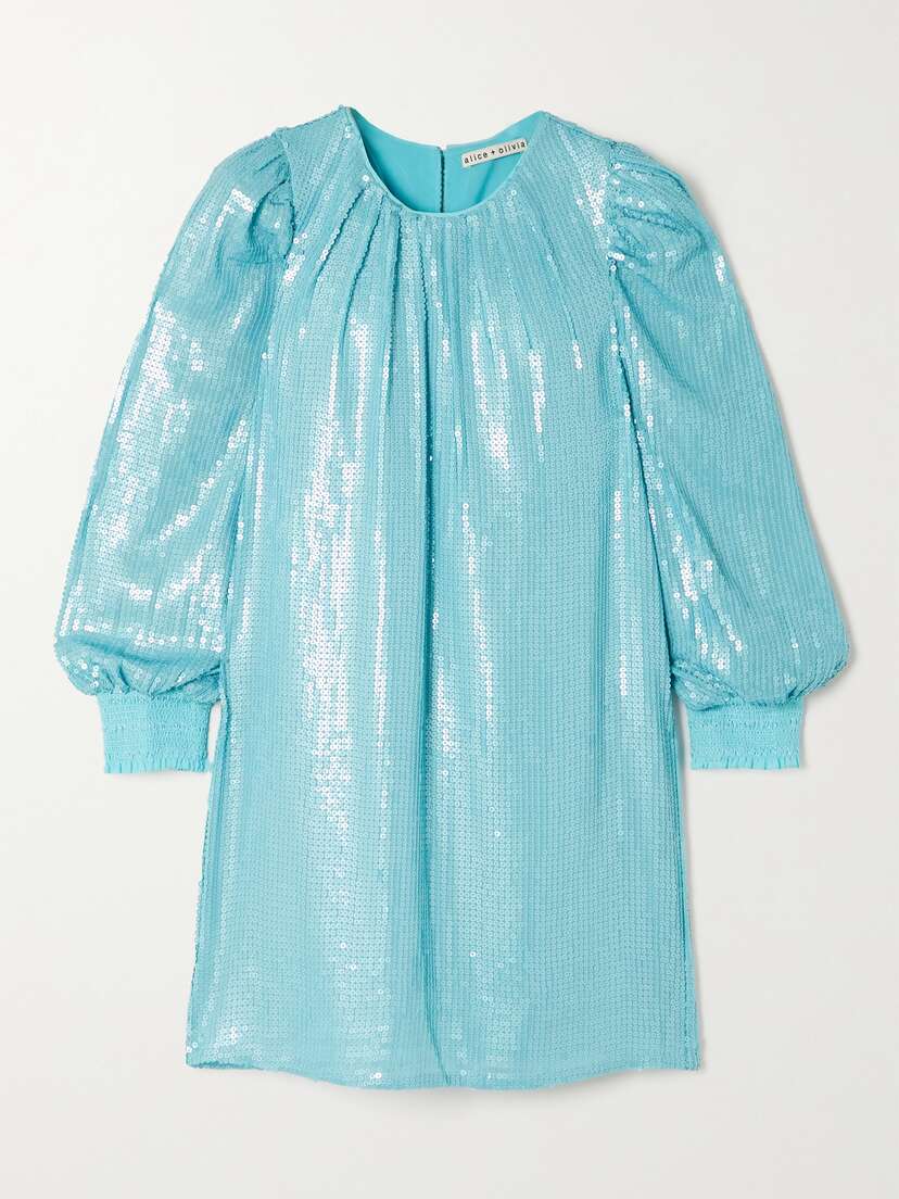 Alice + Olivia Pauletta Sequined Tulle Mini Dress