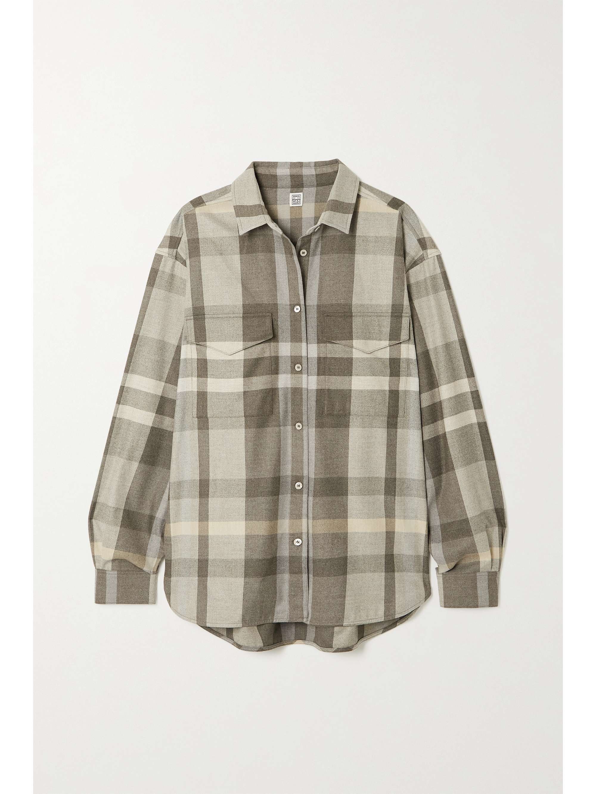 Beige Checked flannel shirt | TOTÊME 