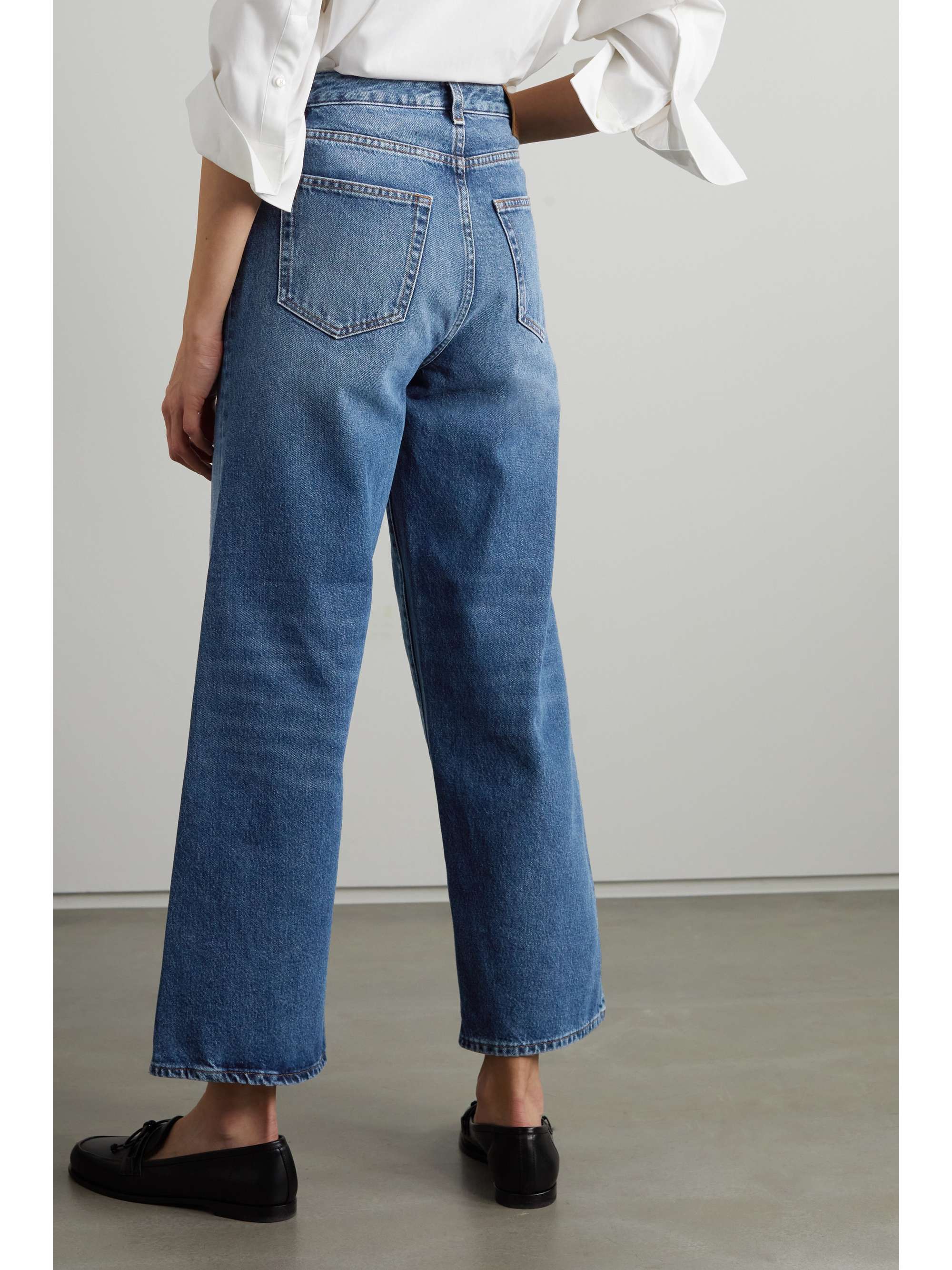 TOTEME Cropped organic high-rise flared jeans