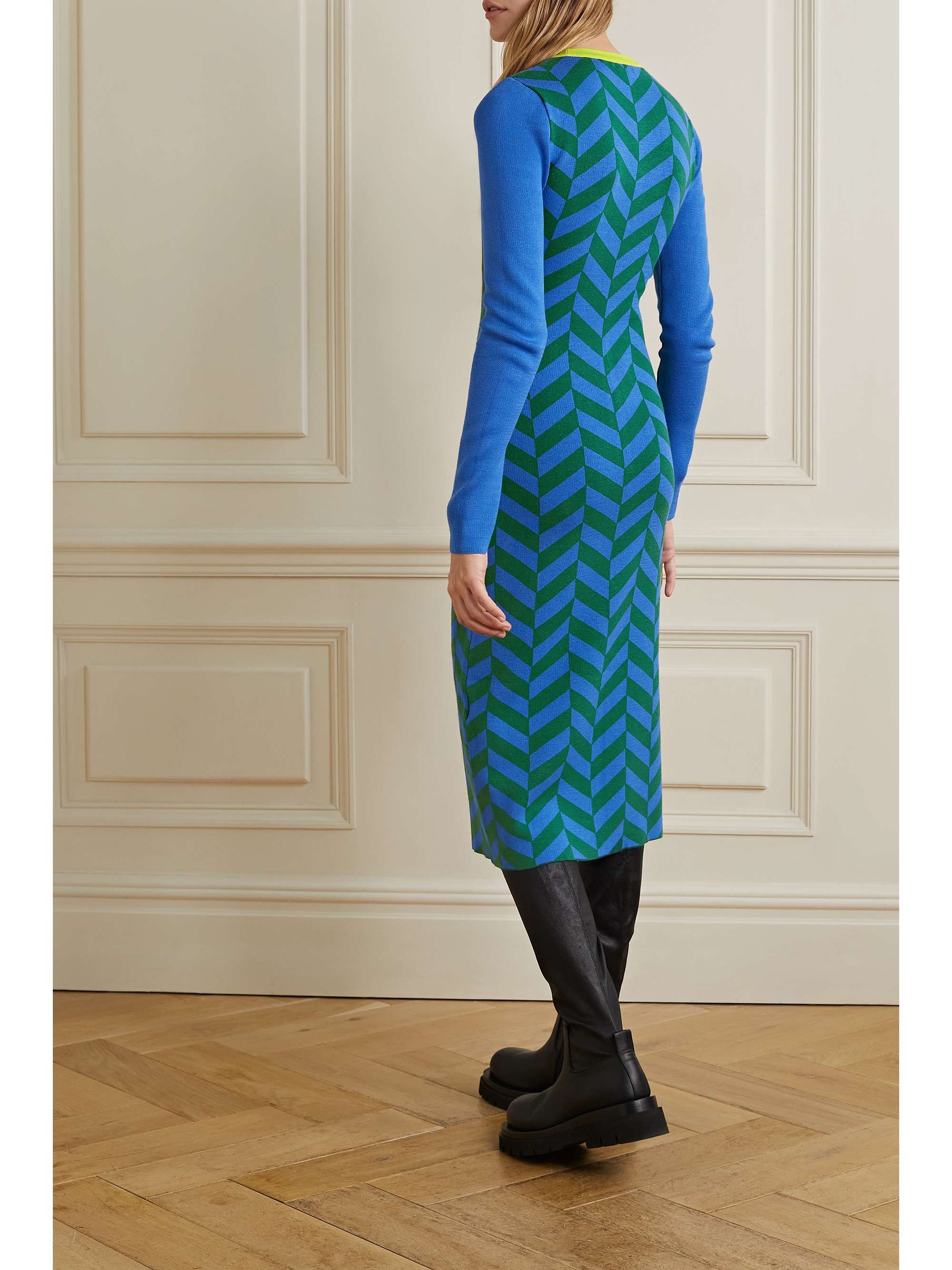 RHODE Regina jacquard-knit midi dress