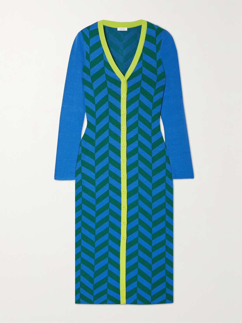 Rhode Regina Jacquard-knit Midi Dress