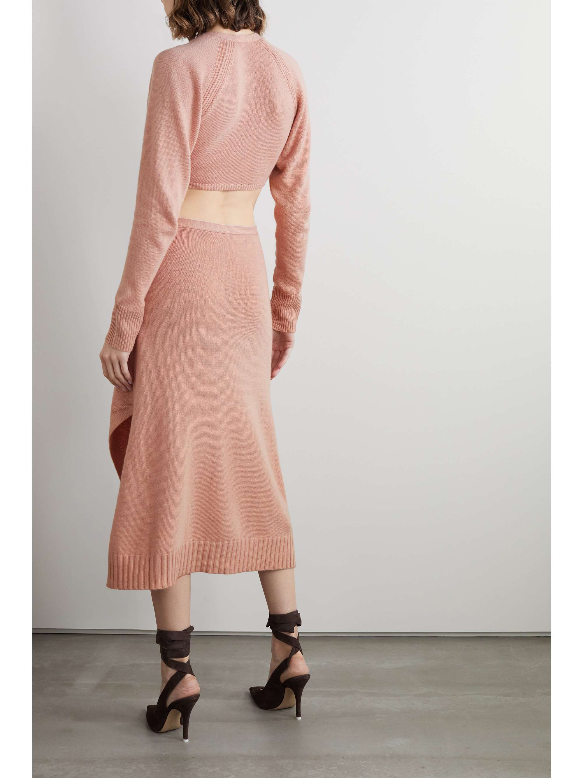 SIMKHAI Harmony cutout knitted midi dress