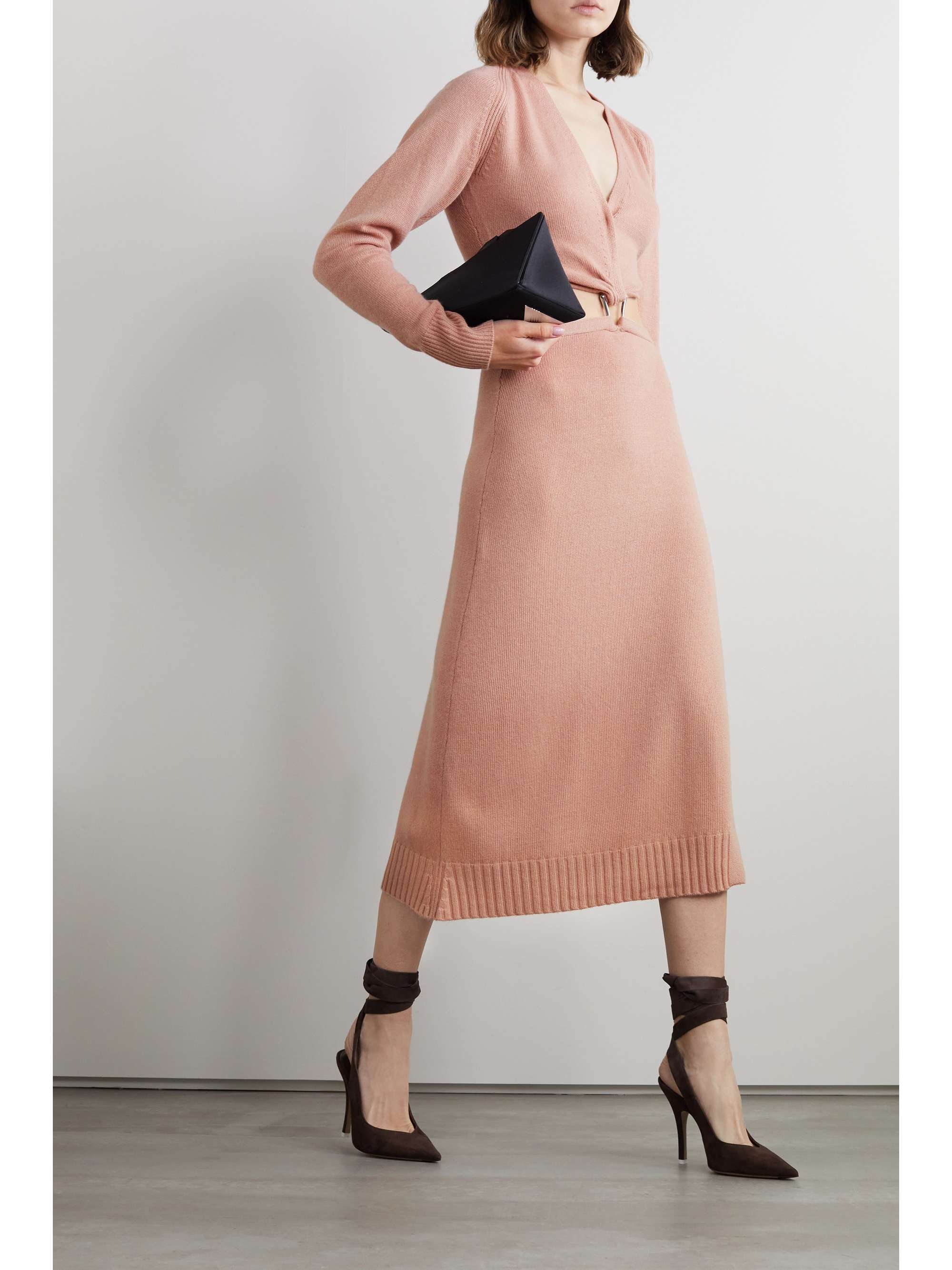 SIMKHAI Harmony cutout knitted midi dress