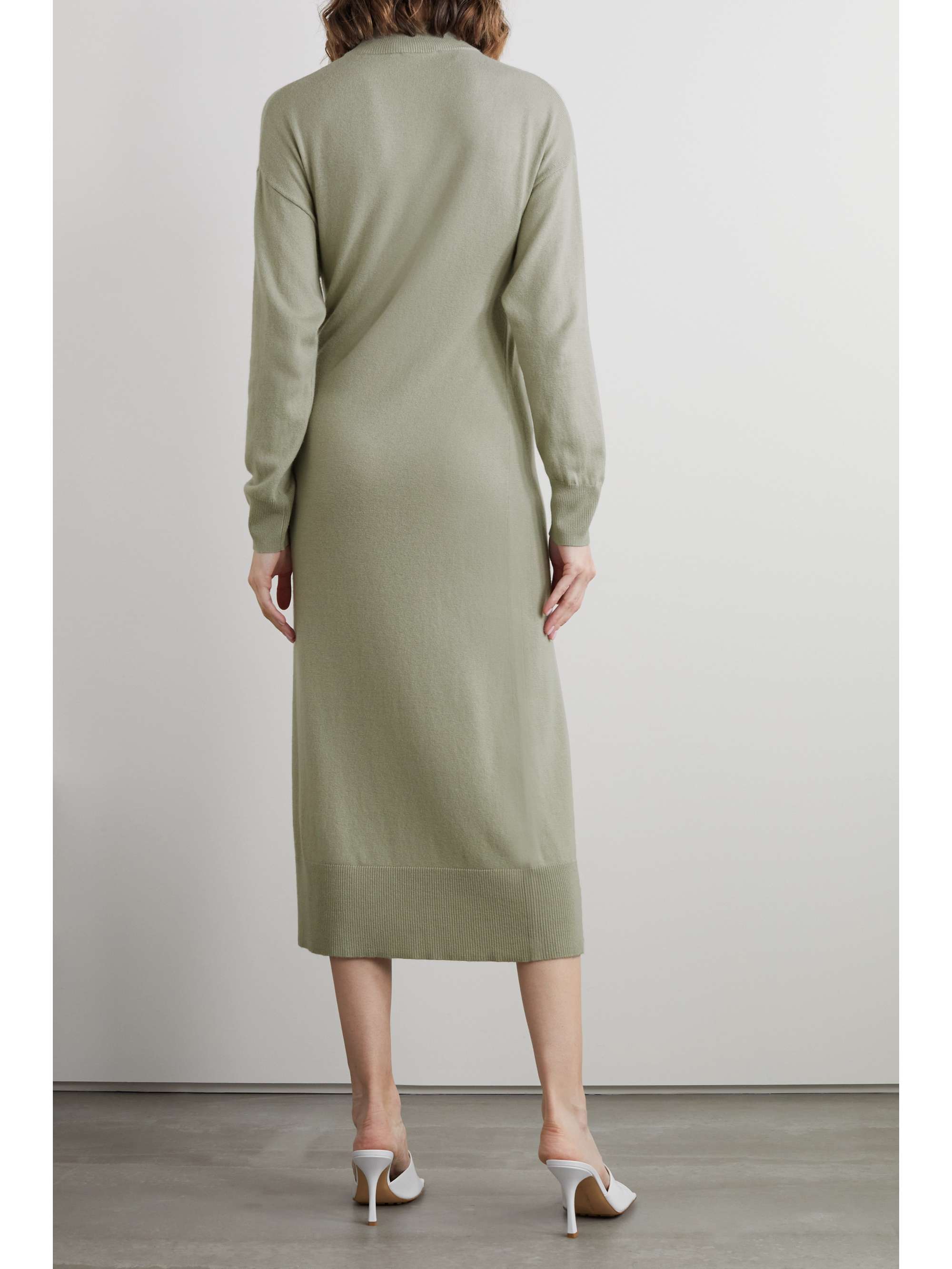 Beige Hope draped knitted midi dress | JONATHAN SIMKHAI | NET-A-PORTER