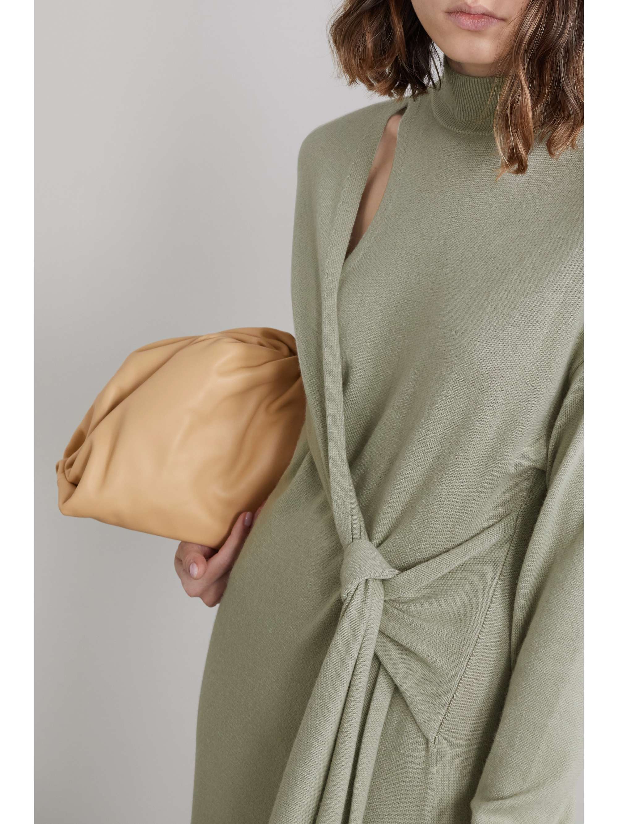 Beige Hope draped knitted midi dress | JONATHAN SIMKHAI | NET-A-PORTER