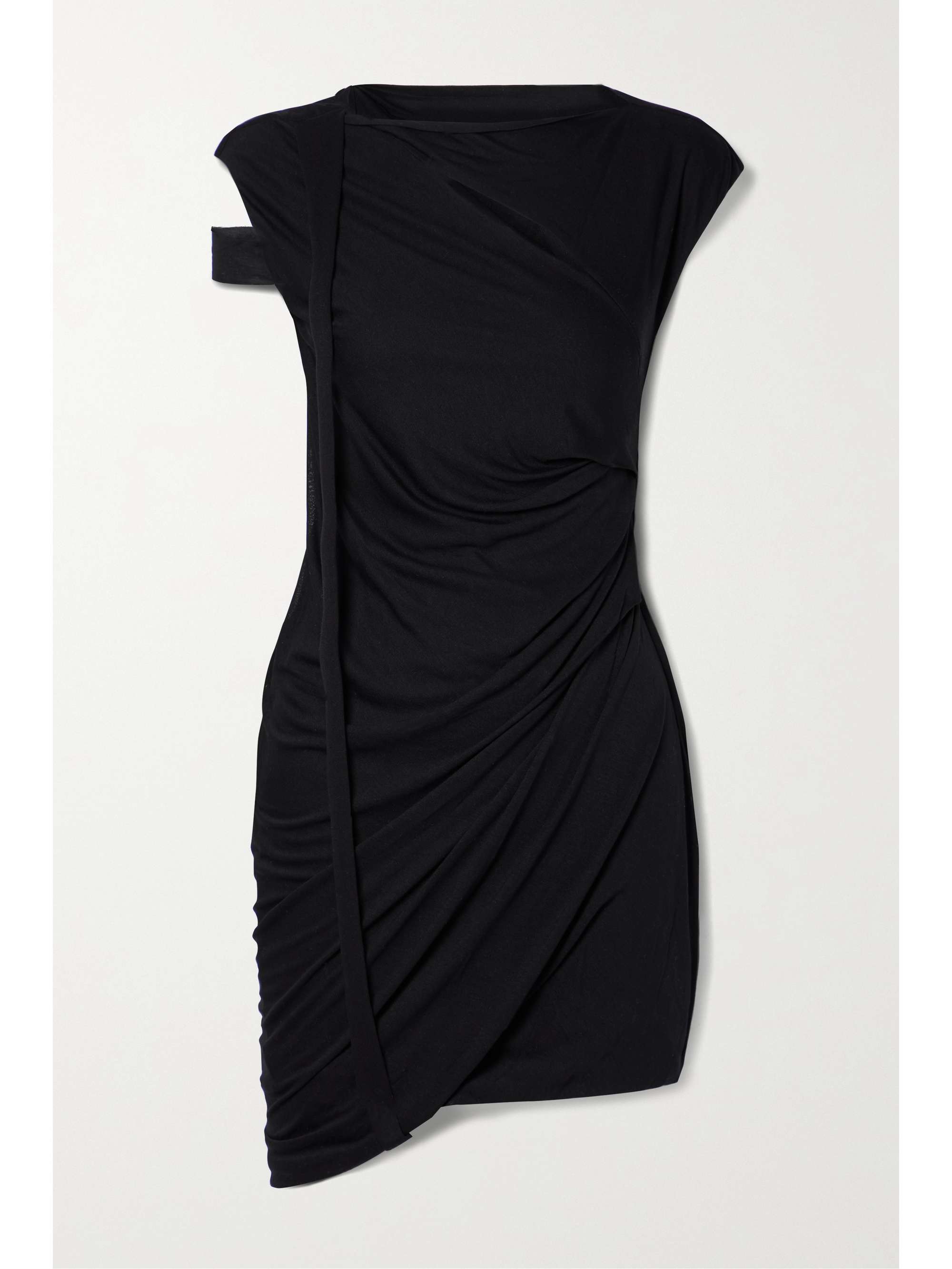 Black Scala cutout ruched jersey mini 
