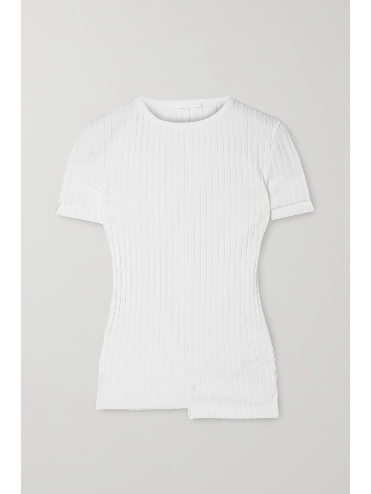 Helmut Lang Ribbed Stretch Pima Cotton-jersey T-shirt In White