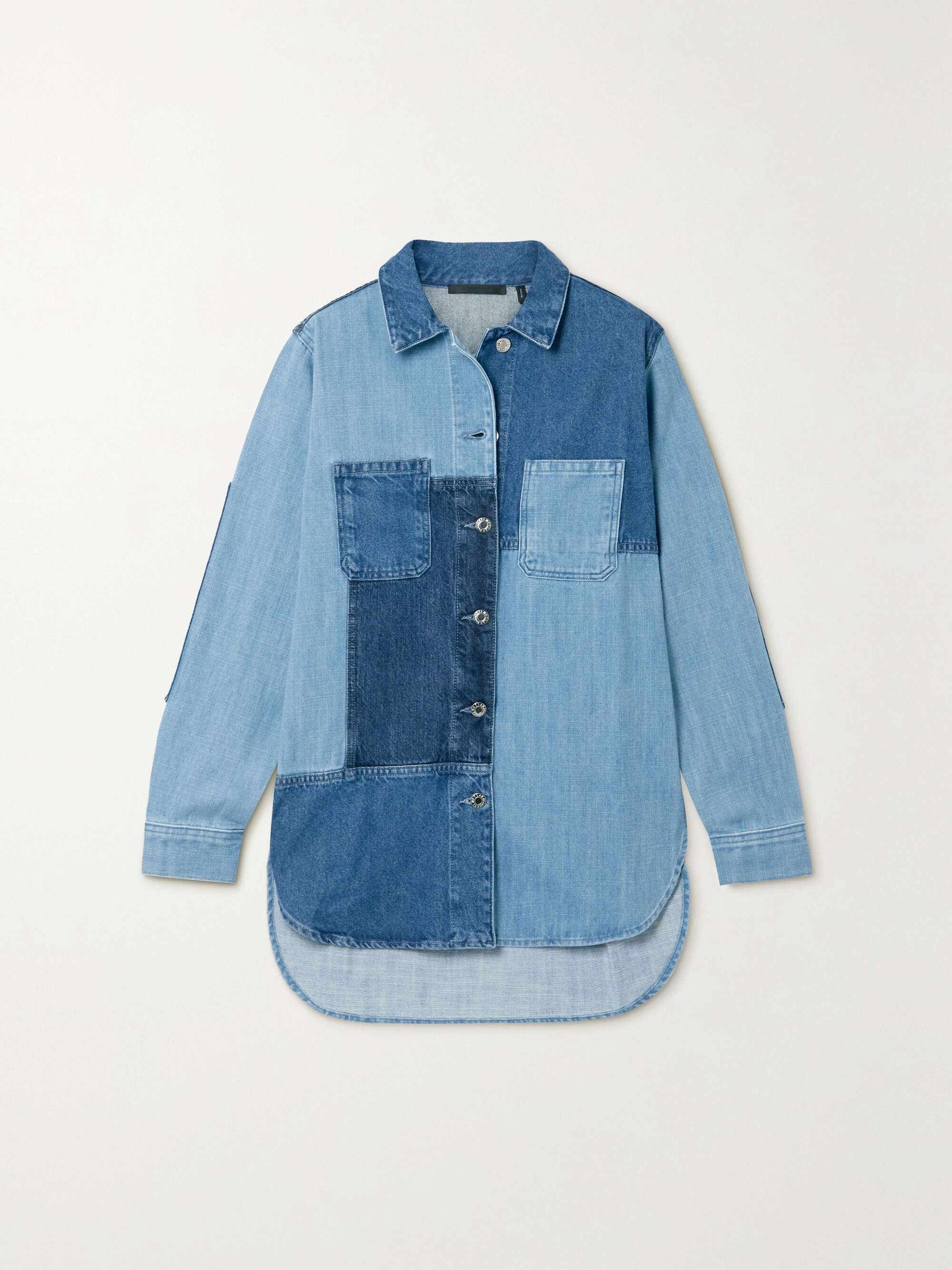 Indigo Oversized patchwork denim jacket 