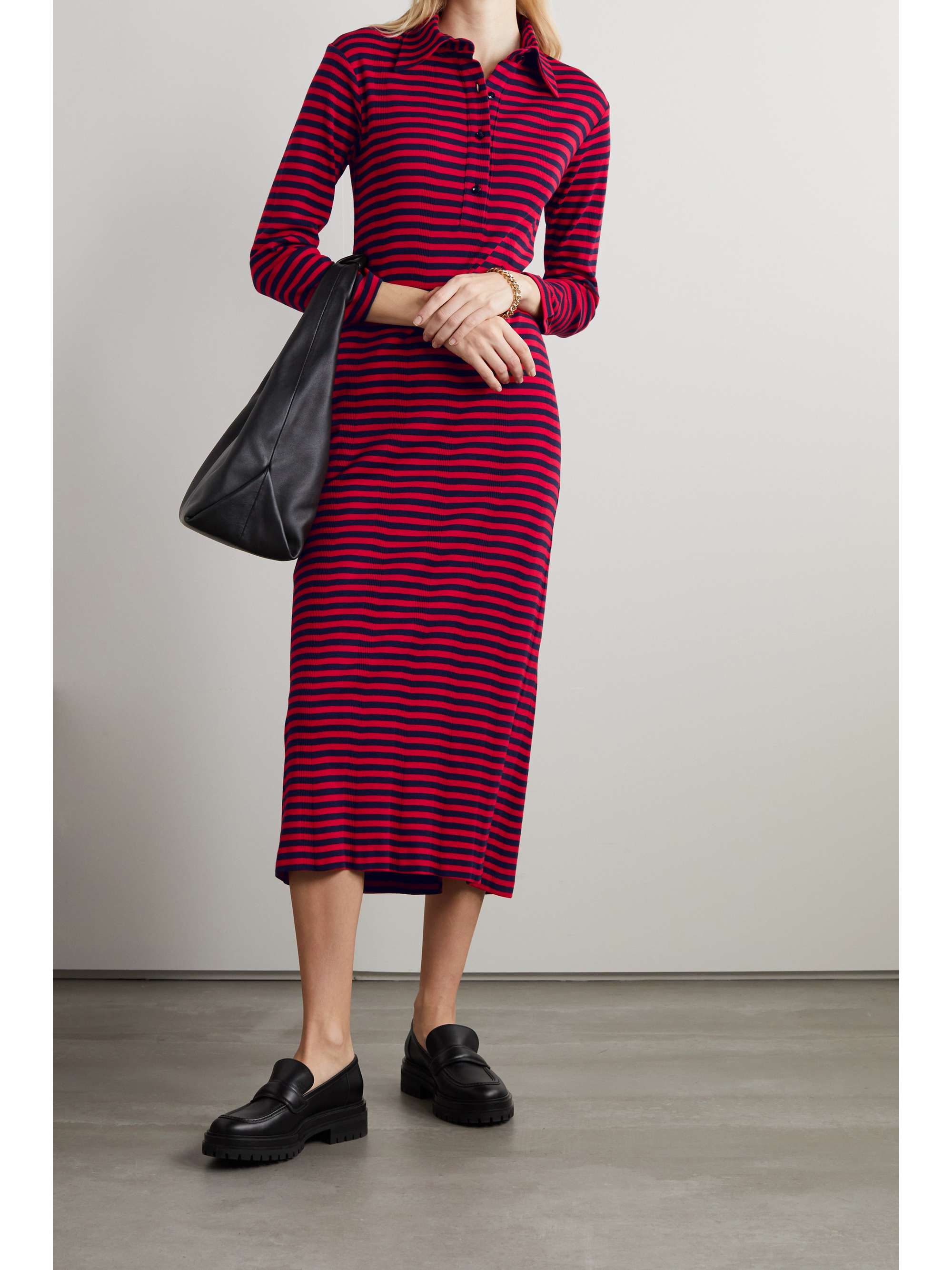 GIULIVA HERITAGE The Ingrid striped cotton-jersey midi dress