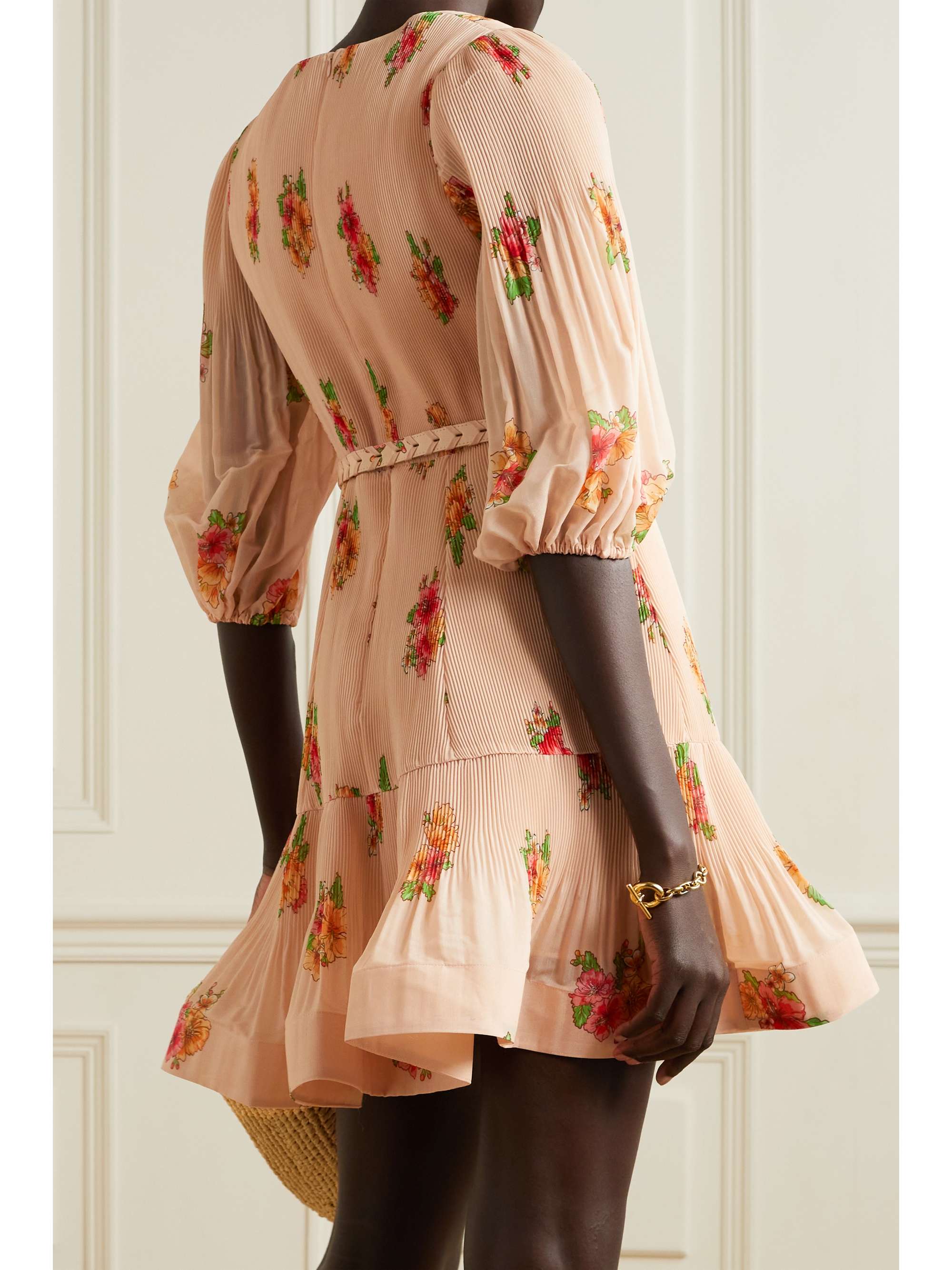 ZIMMERMANN Belted floralprint mini dress NETAPORTER