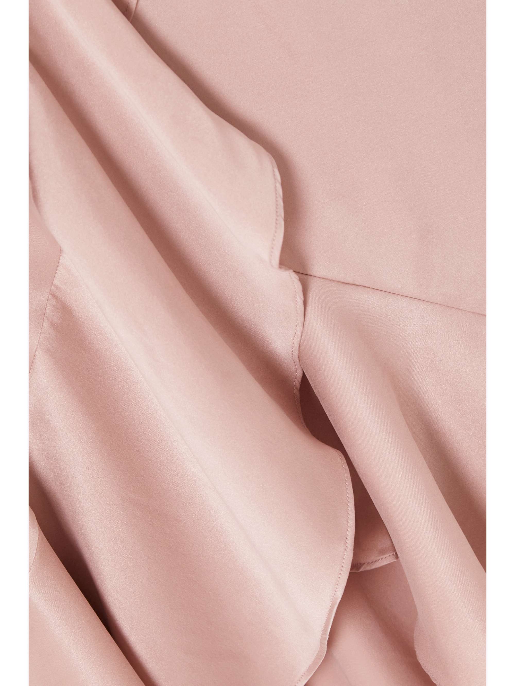 ZIMMERMANN Asymmetric ruffled silk-satin wrap dress