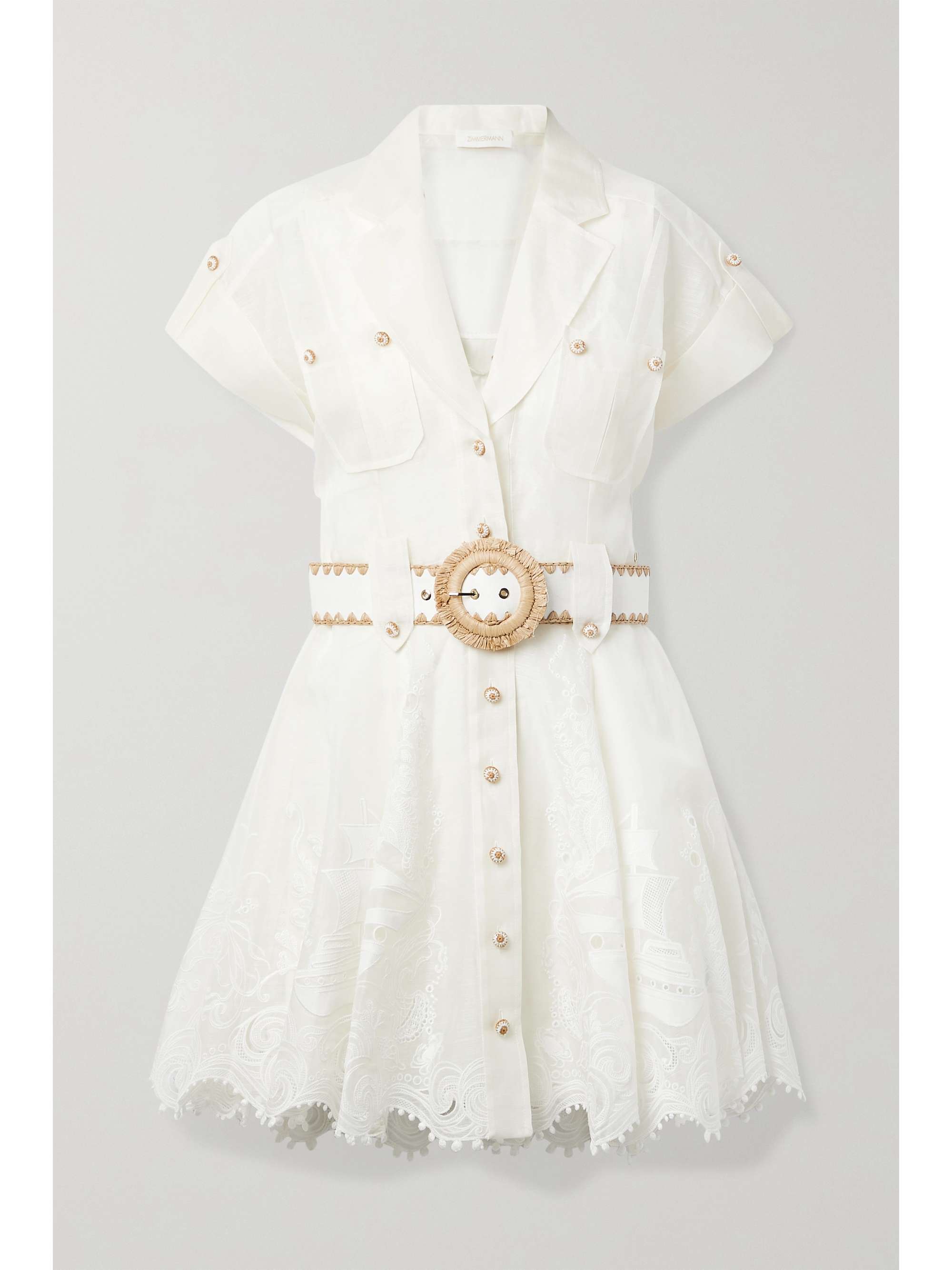 White Postcard belted broderie anglaise 