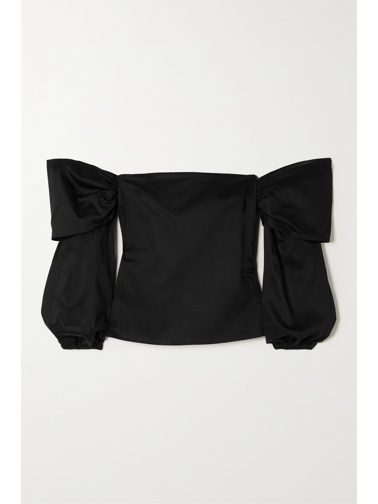 ÀCHEVAL PAMPA Nube Off-the-shoulder Stretch-cotton Sateen Blouse - Black