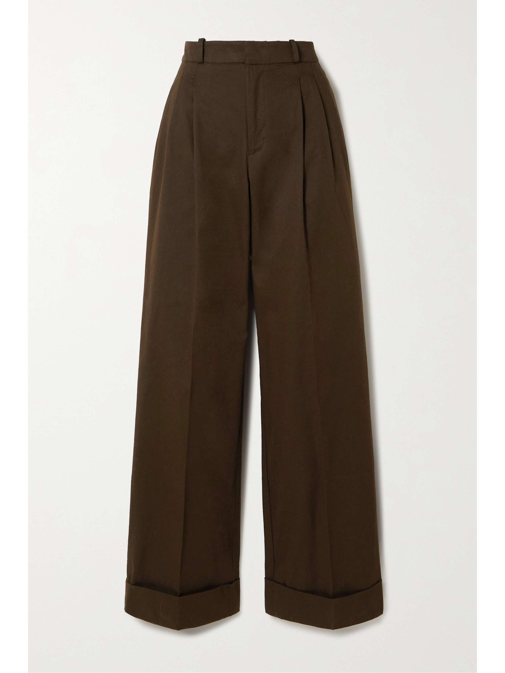 Brown Gardel pleated linen wide-leg 