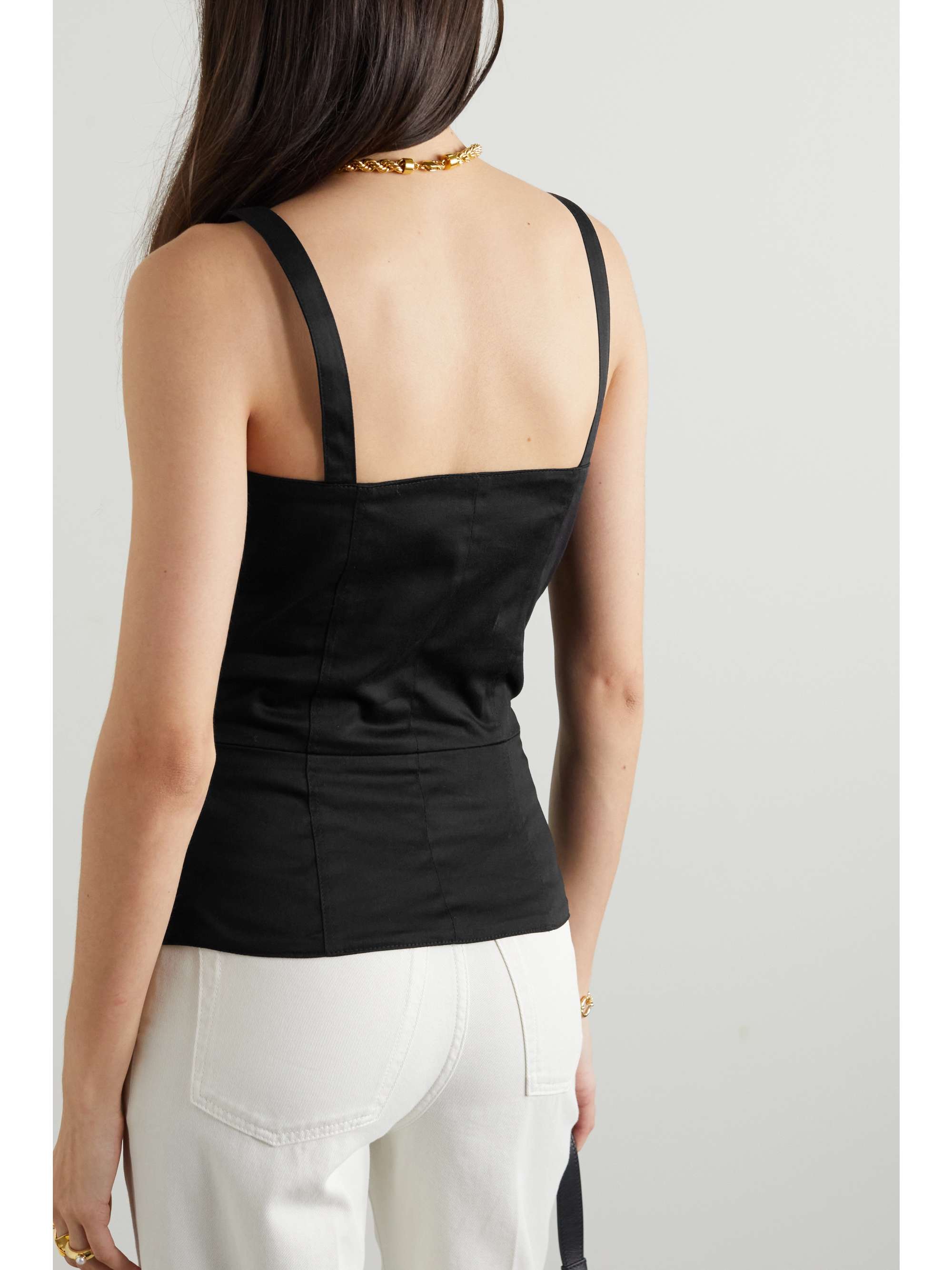 ÀCHEVAL PAMPA Las Acacias lace-up stretch-cotton sateen top