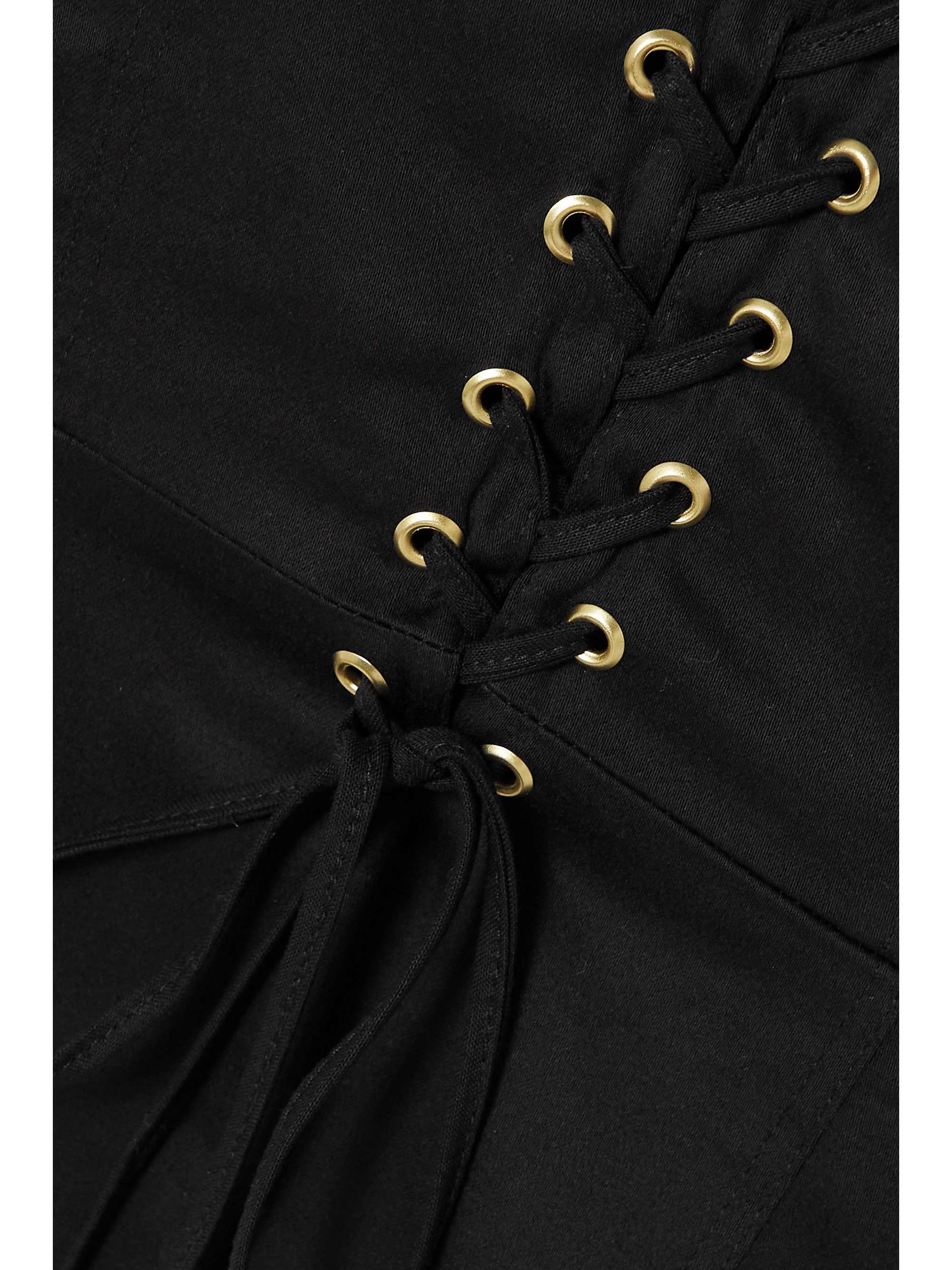 ÀCHEVAL PAMPA Las Acacias lace-up stretch-cotton sateen top