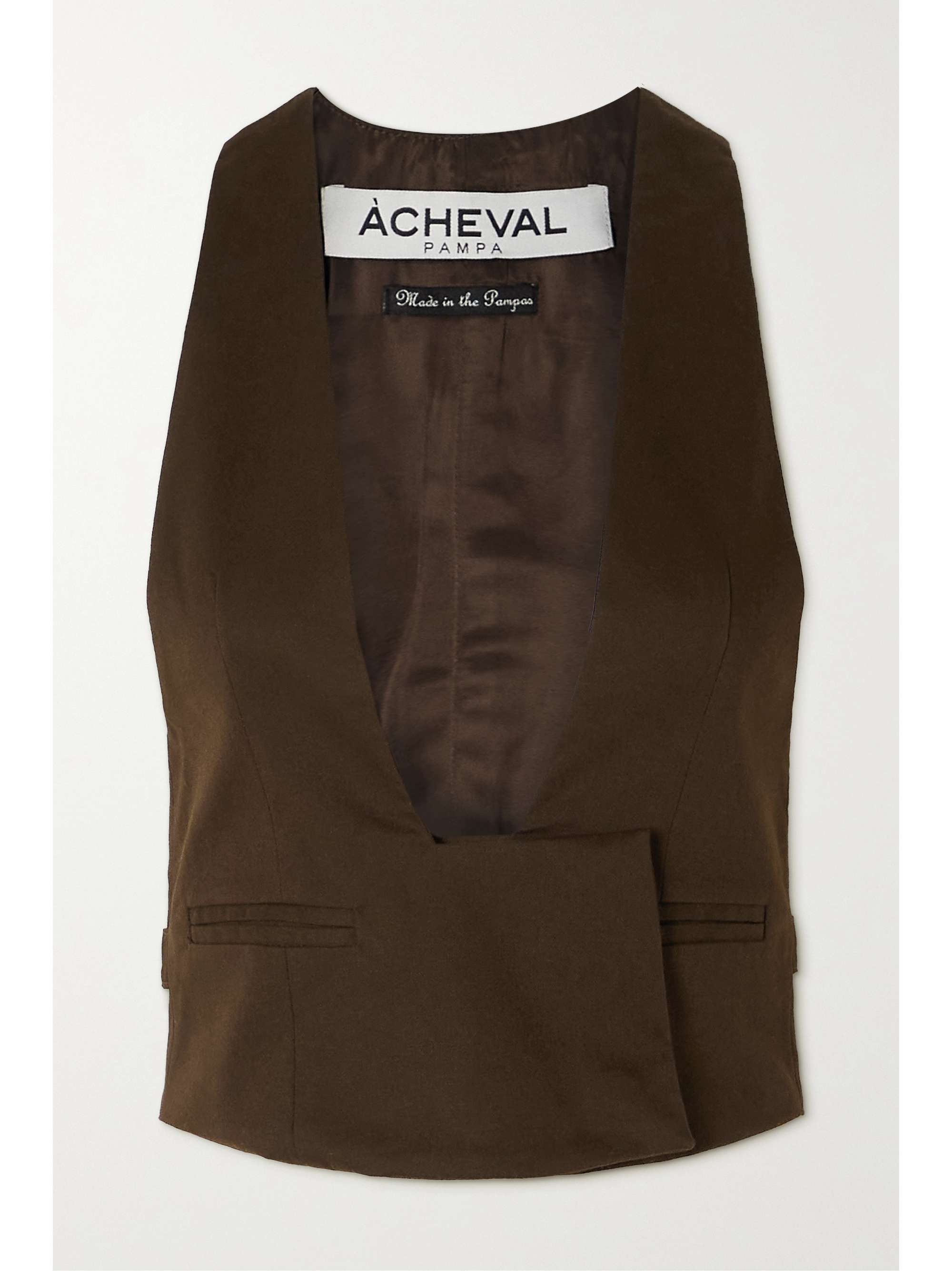 Brown Gardel stretch-cotton sateen vest 