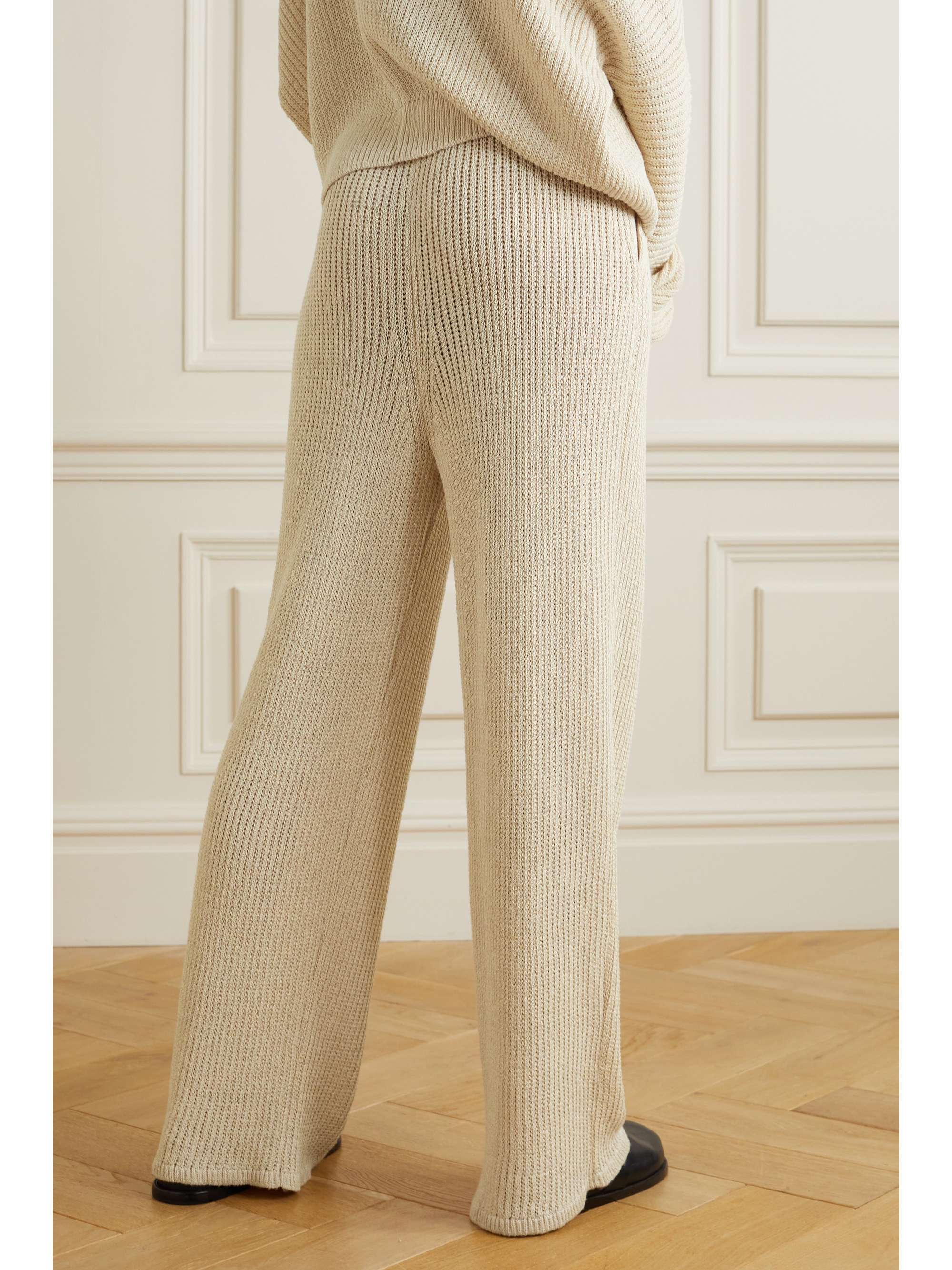 LE 17 SEPTEMBRE Ribbed linen-blend straight-leg pants