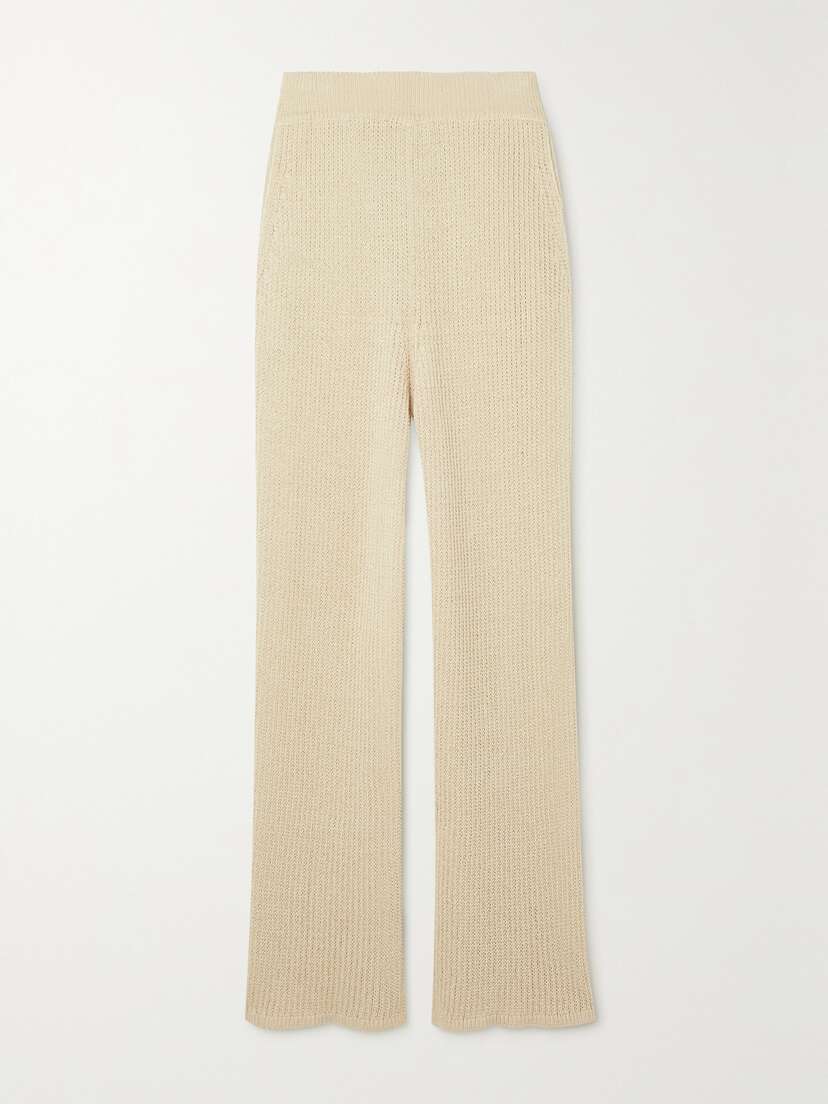 LE 17 SEPTEMBRE Ribbed Linen-blend Straight-leg Pants