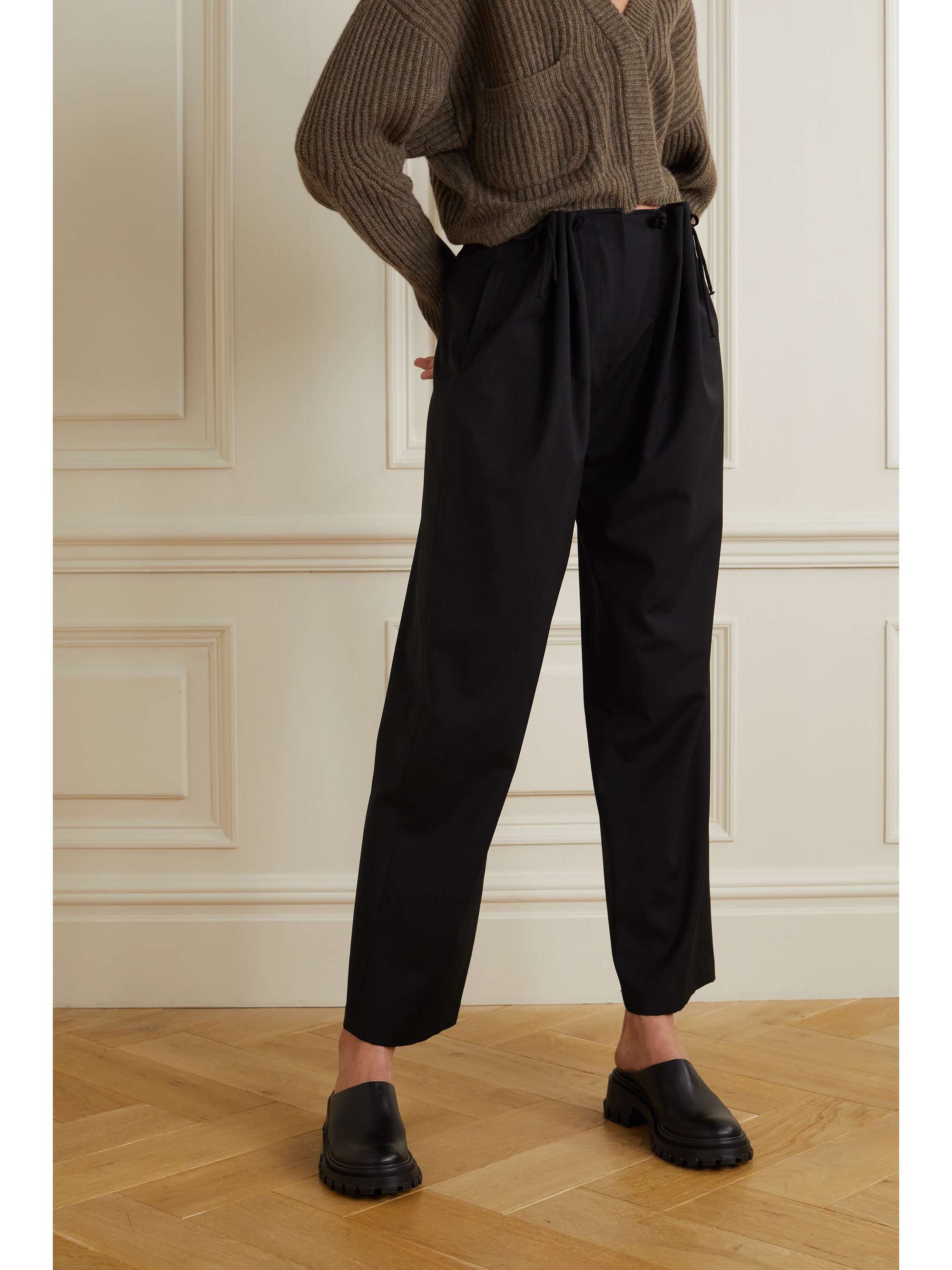 LE 17 SEPTEMBRE Pleated wool straight-leg pants