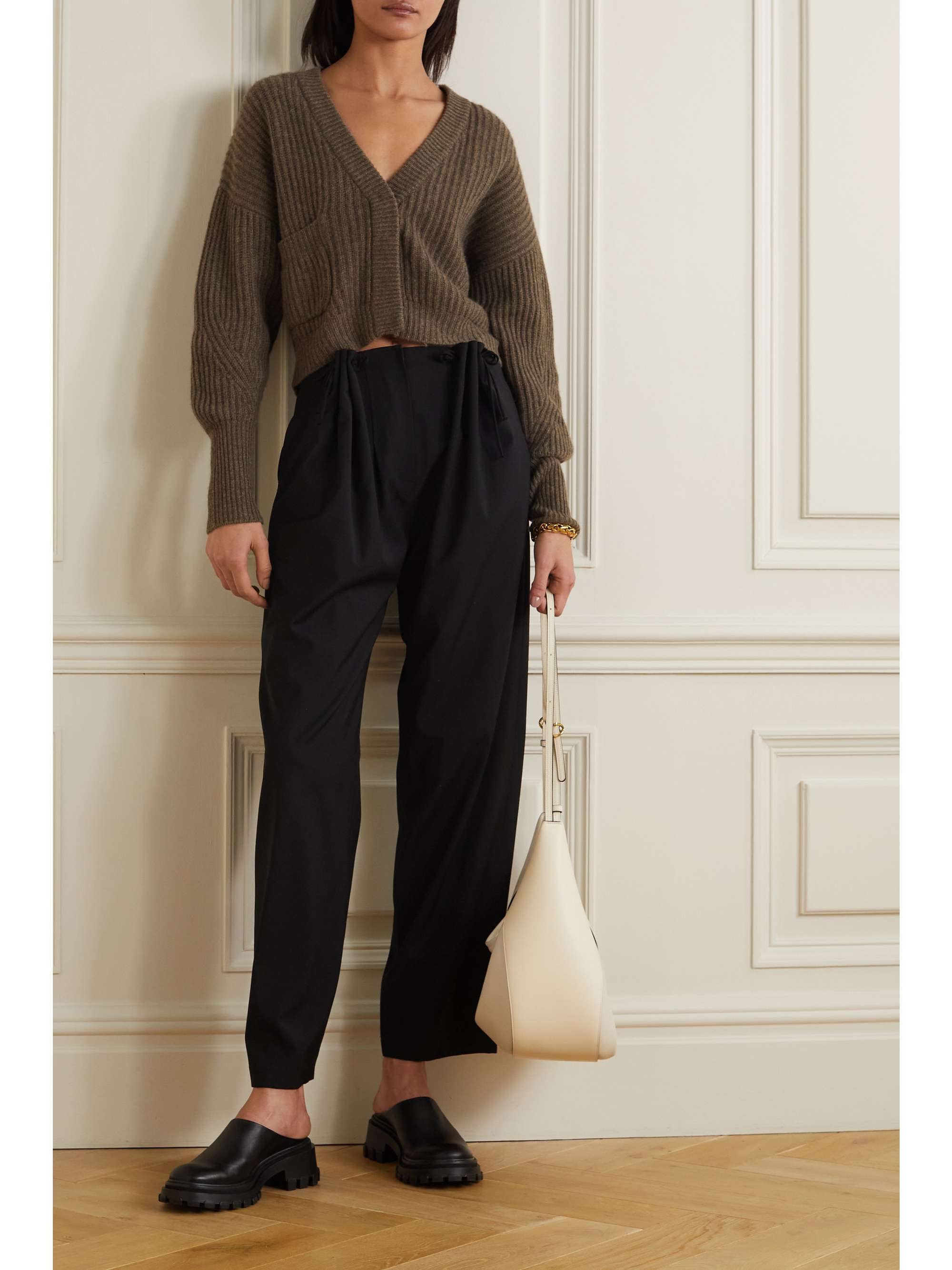 LE 17 SEPTEMBRE Pleated wool straight-leg pants